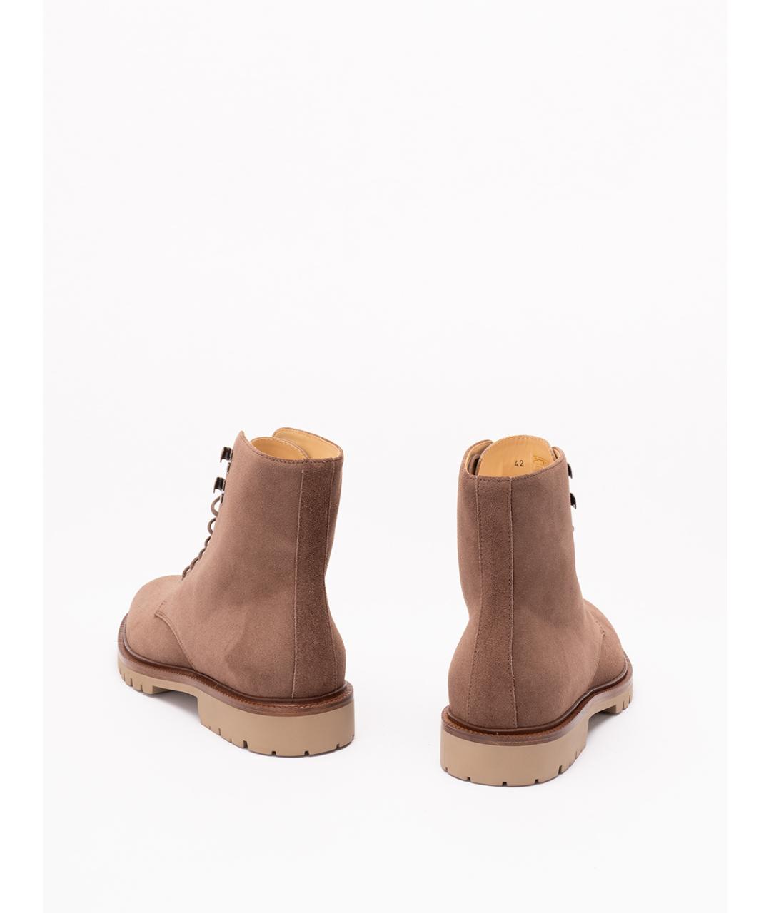 BRUNELLO CUCINELLI Коралловые нубуковые низкие ботинки, фото 3