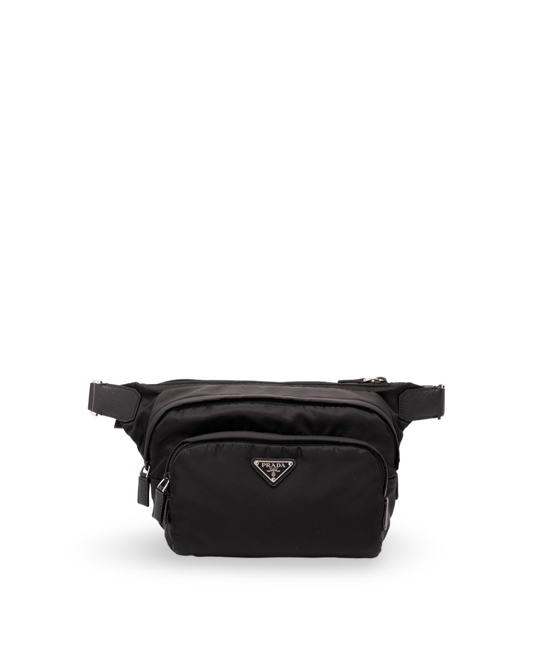 PRADA Черная синтетическая поясная сумка, фото 1