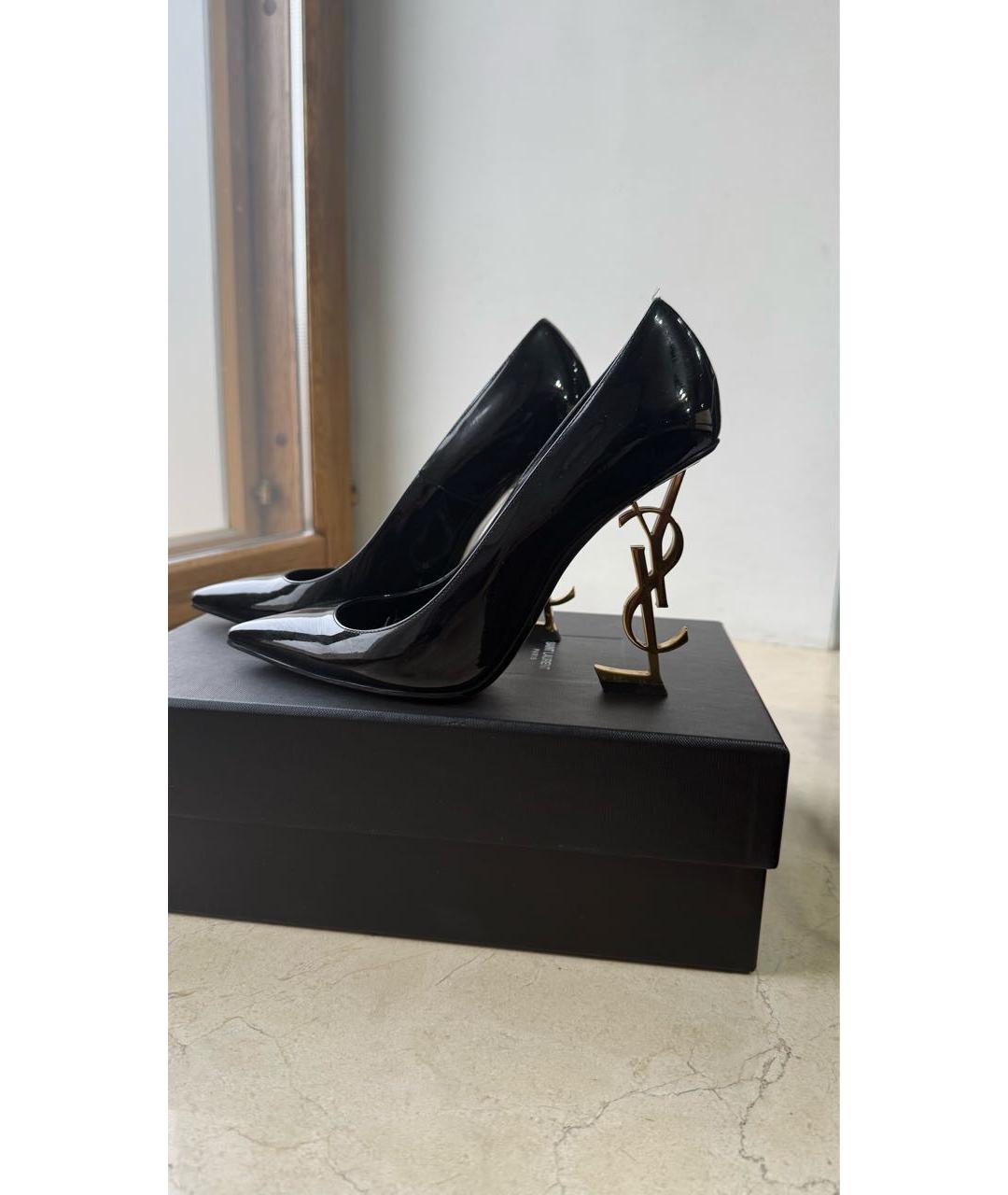 SAINT LAURENT Черные туфли из лакированной кожи, фото 8