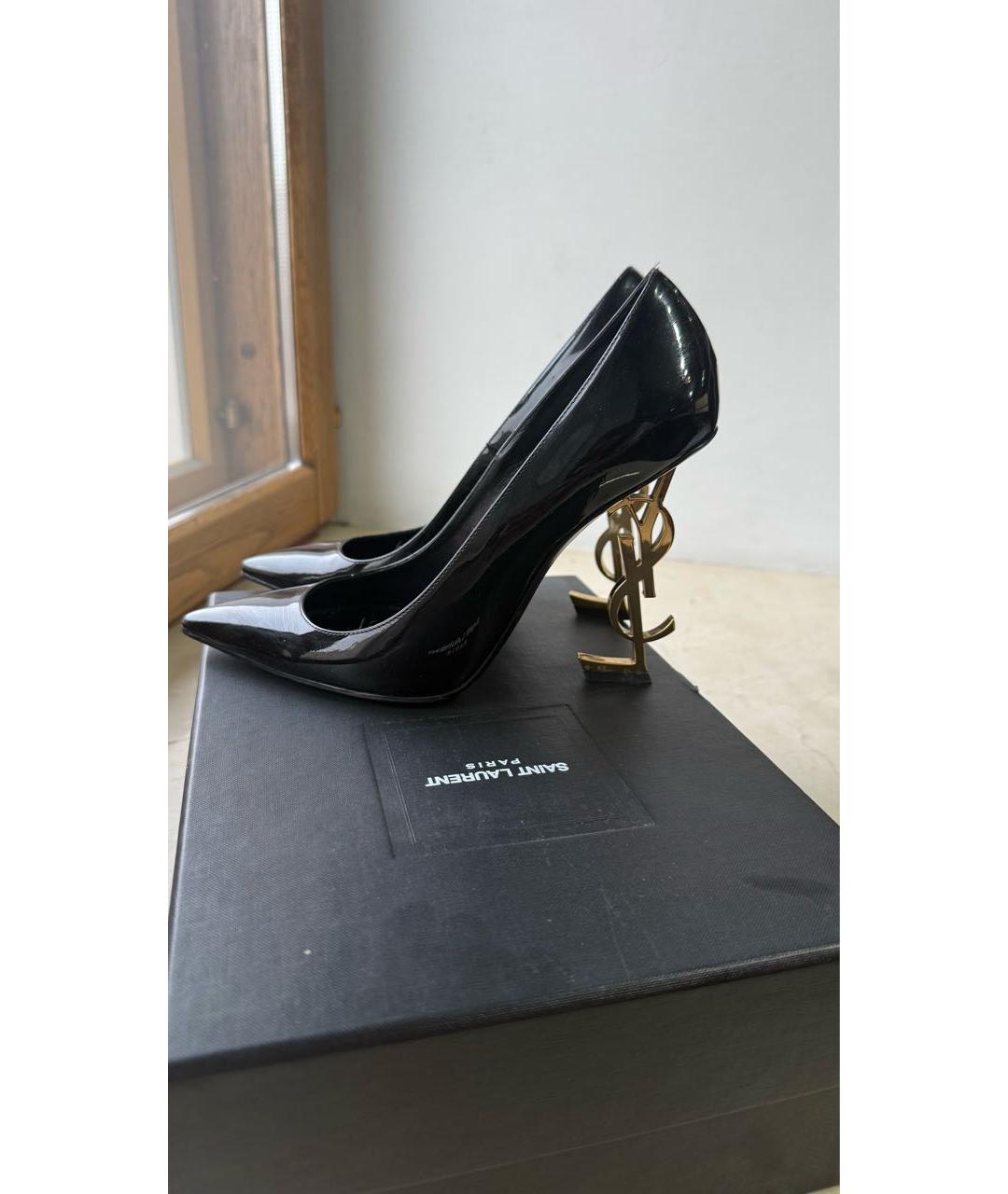 SAINT LAURENT Черные туфли из лакированной кожи, фото 2