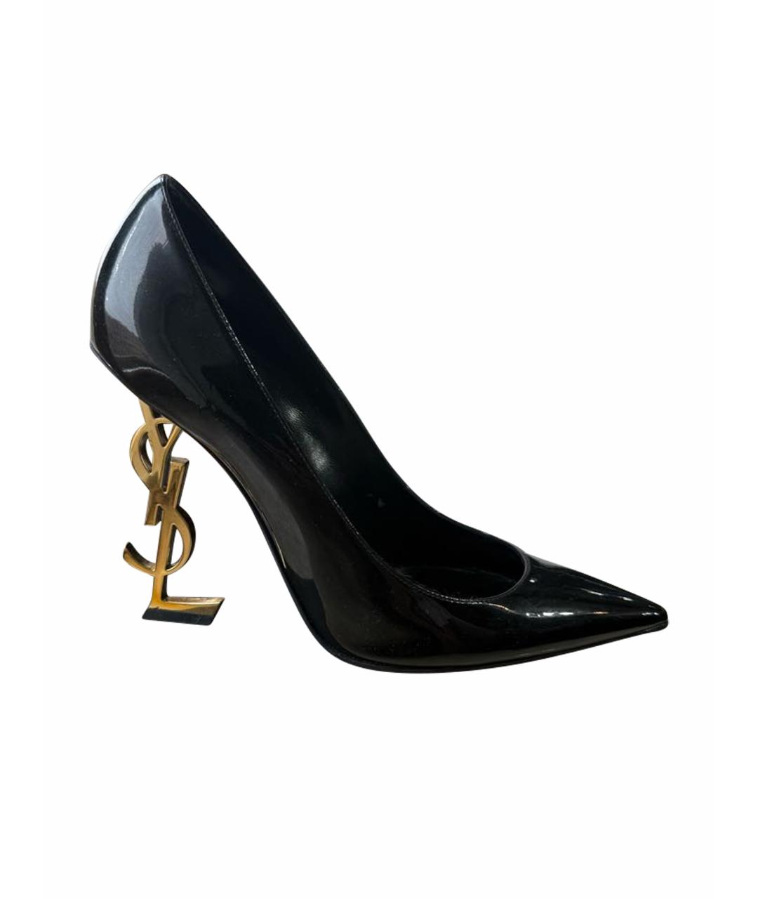 SAINT LAURENT Черные туфли из лакированной кожи, фото 1