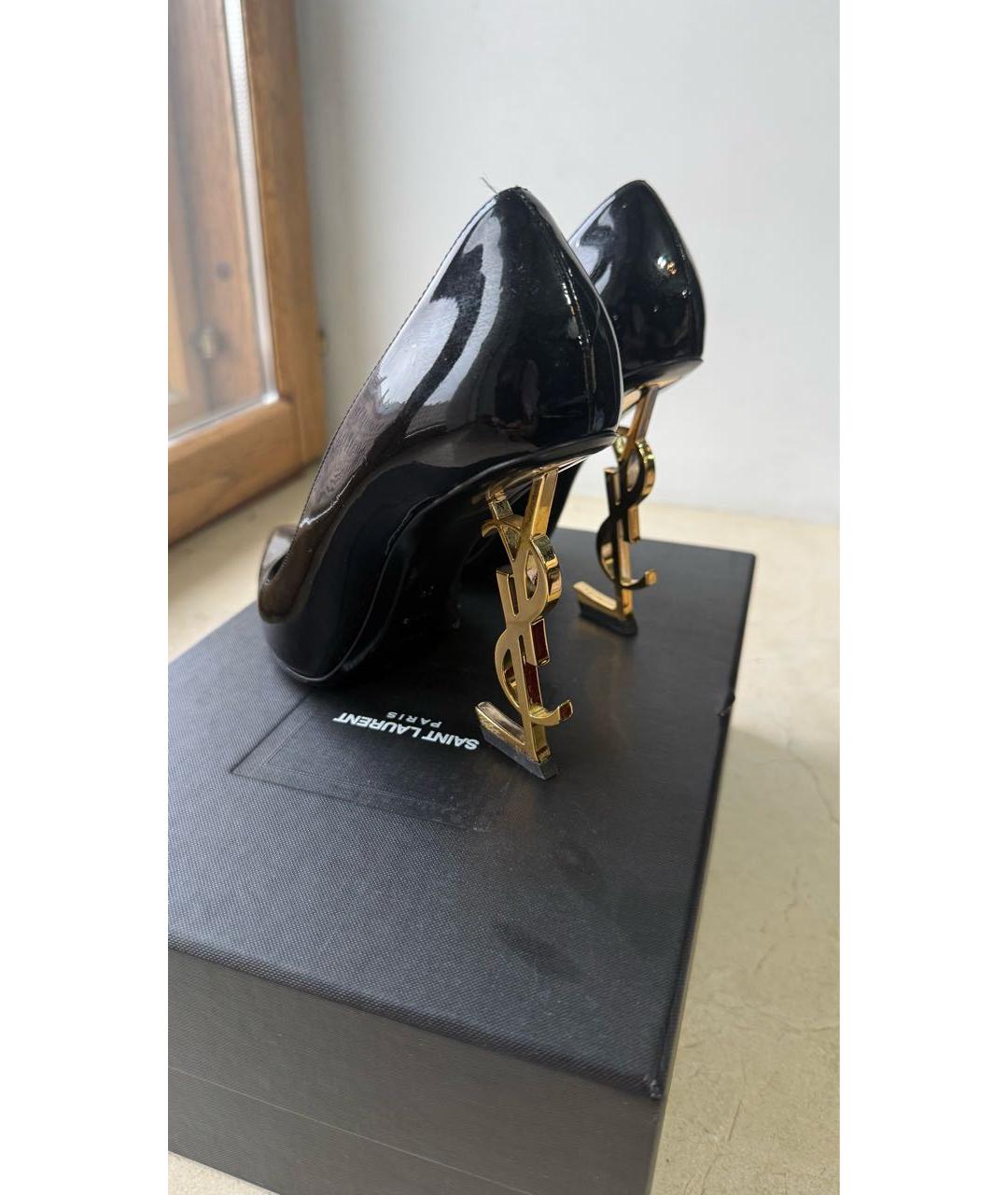 SAINT LAURENT Черные туфли из лакированной кожи, фото 5