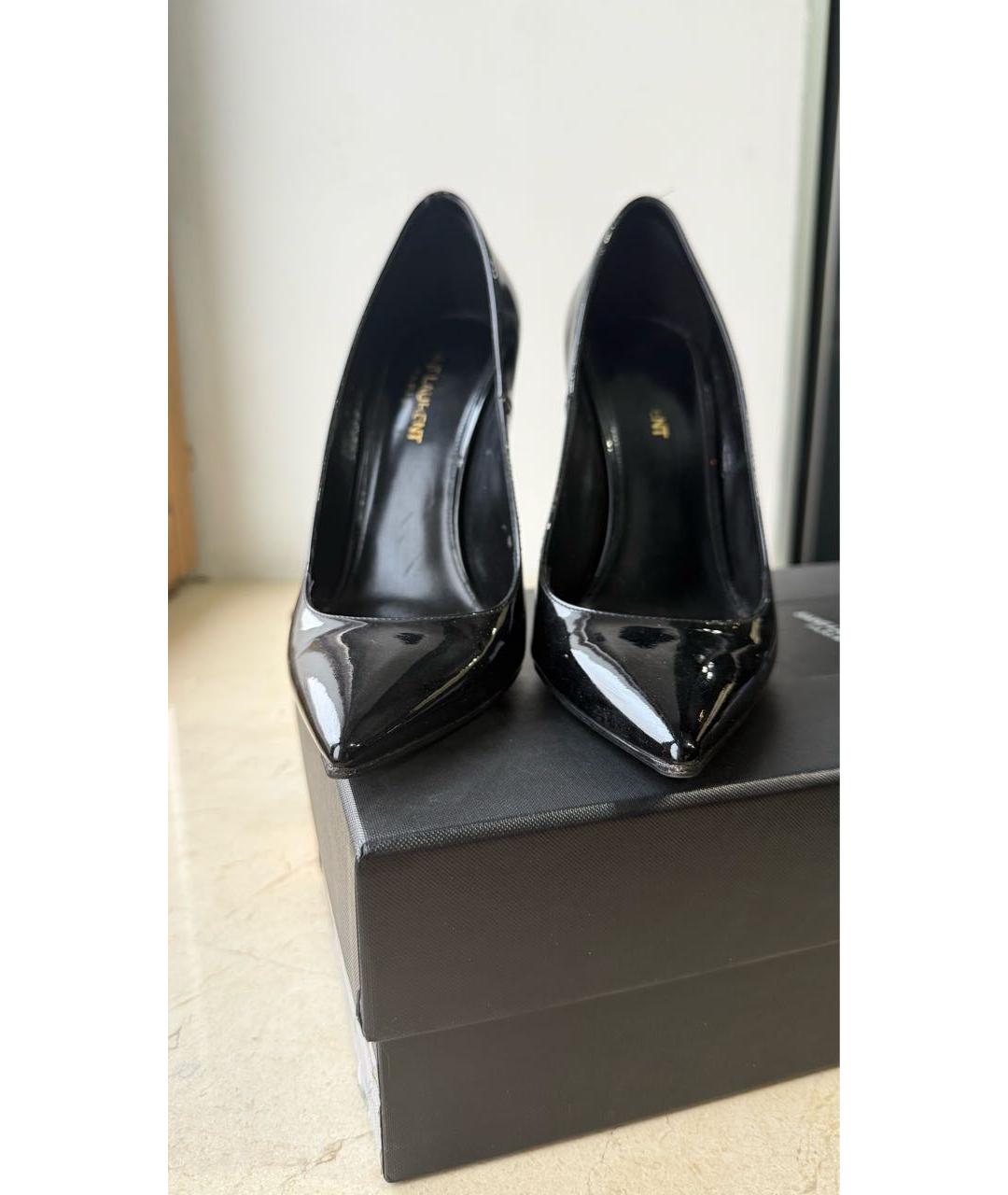 SAINT LAURENT Черные туфли из лакированной кожи, фото 3