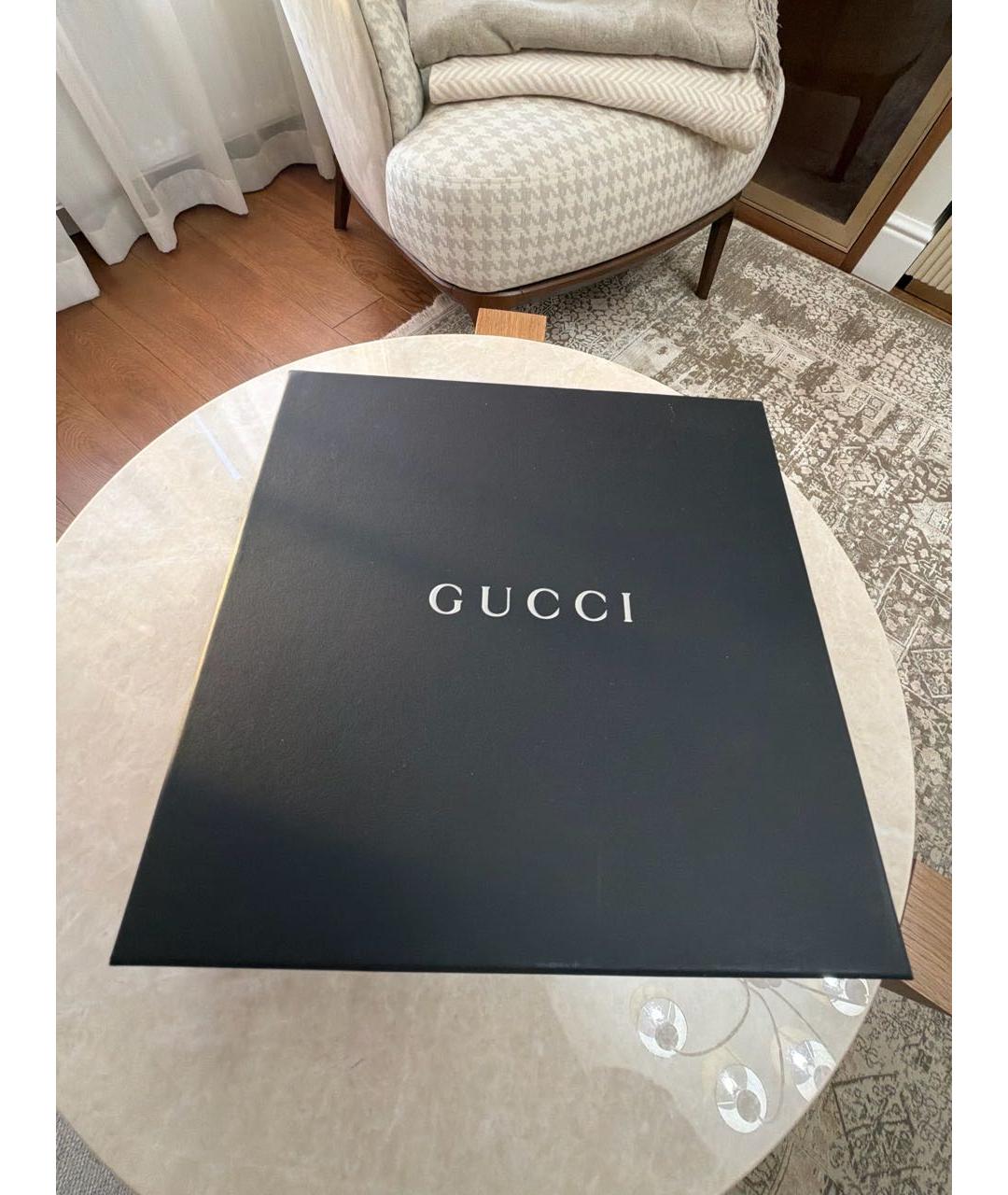 GUCCI Черный шелковый шарф, фото 4