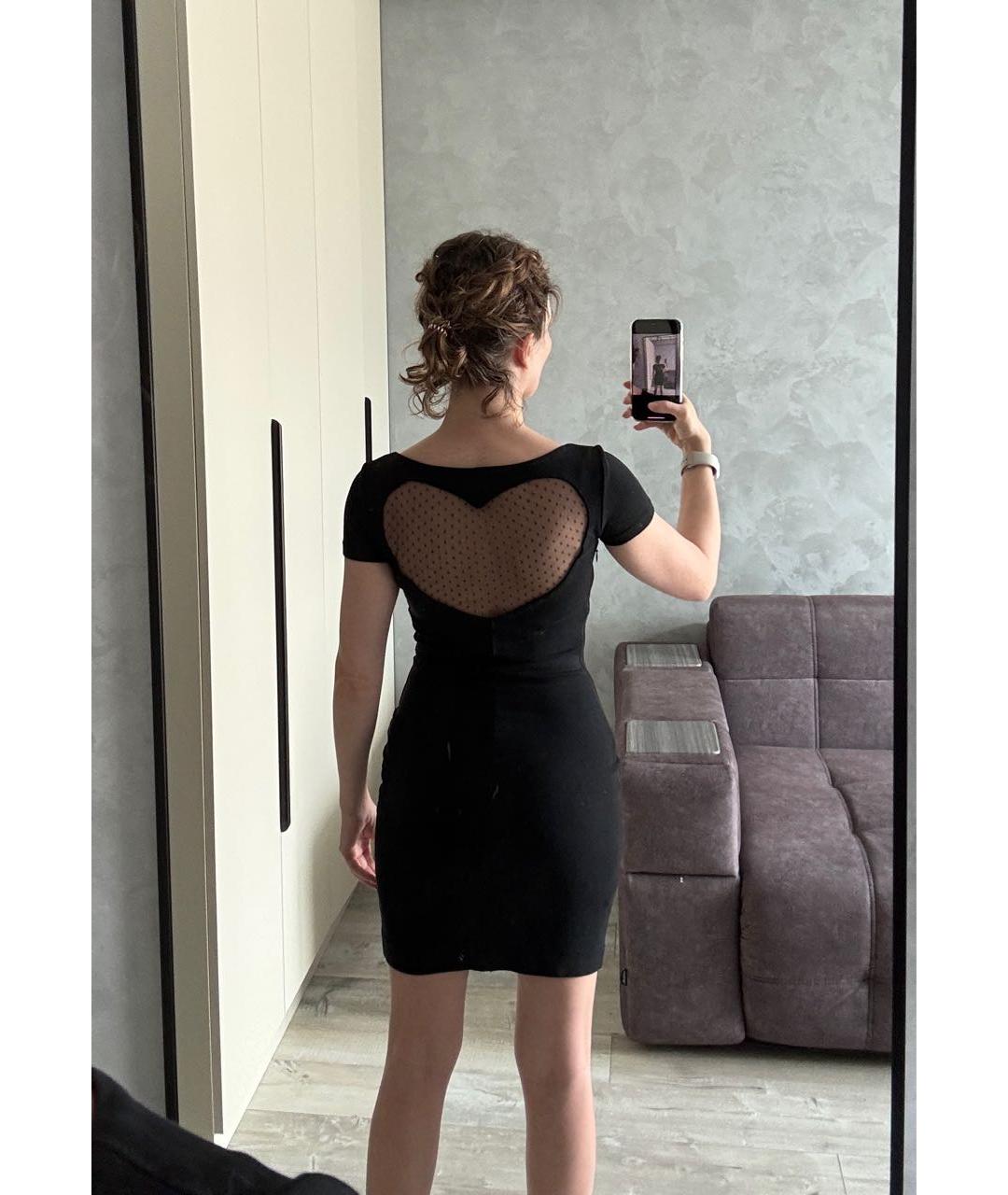 DSQUARED2 Черное вискозное коктейльное платье, фото 7
