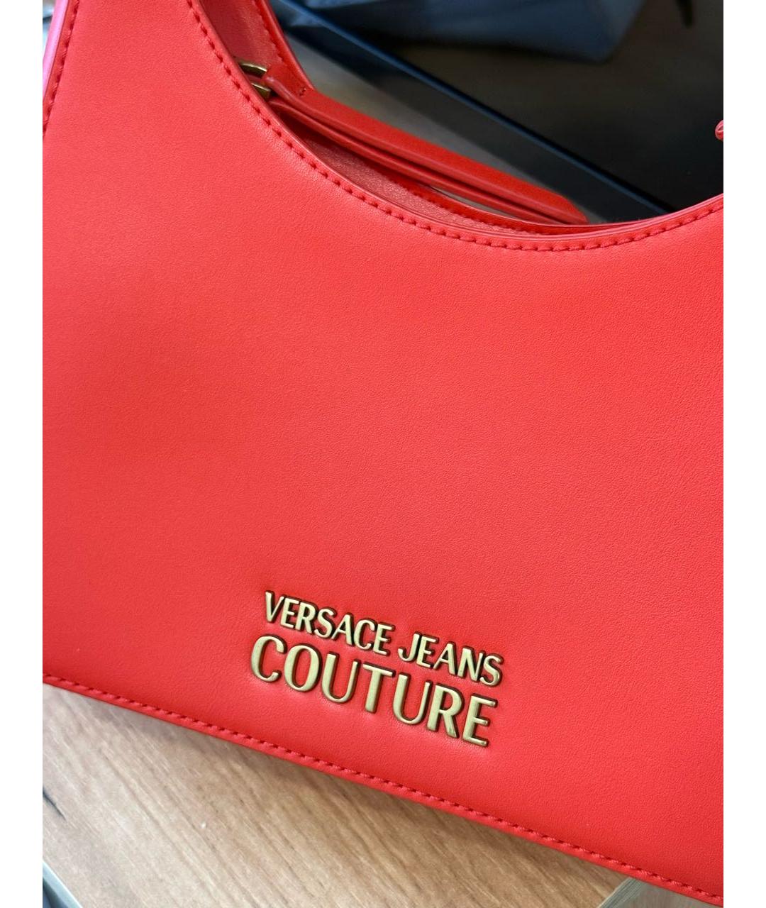VERSACE JEANS COUTURE Красная сумка с короткими ручками из искусственной кожи, фото 3