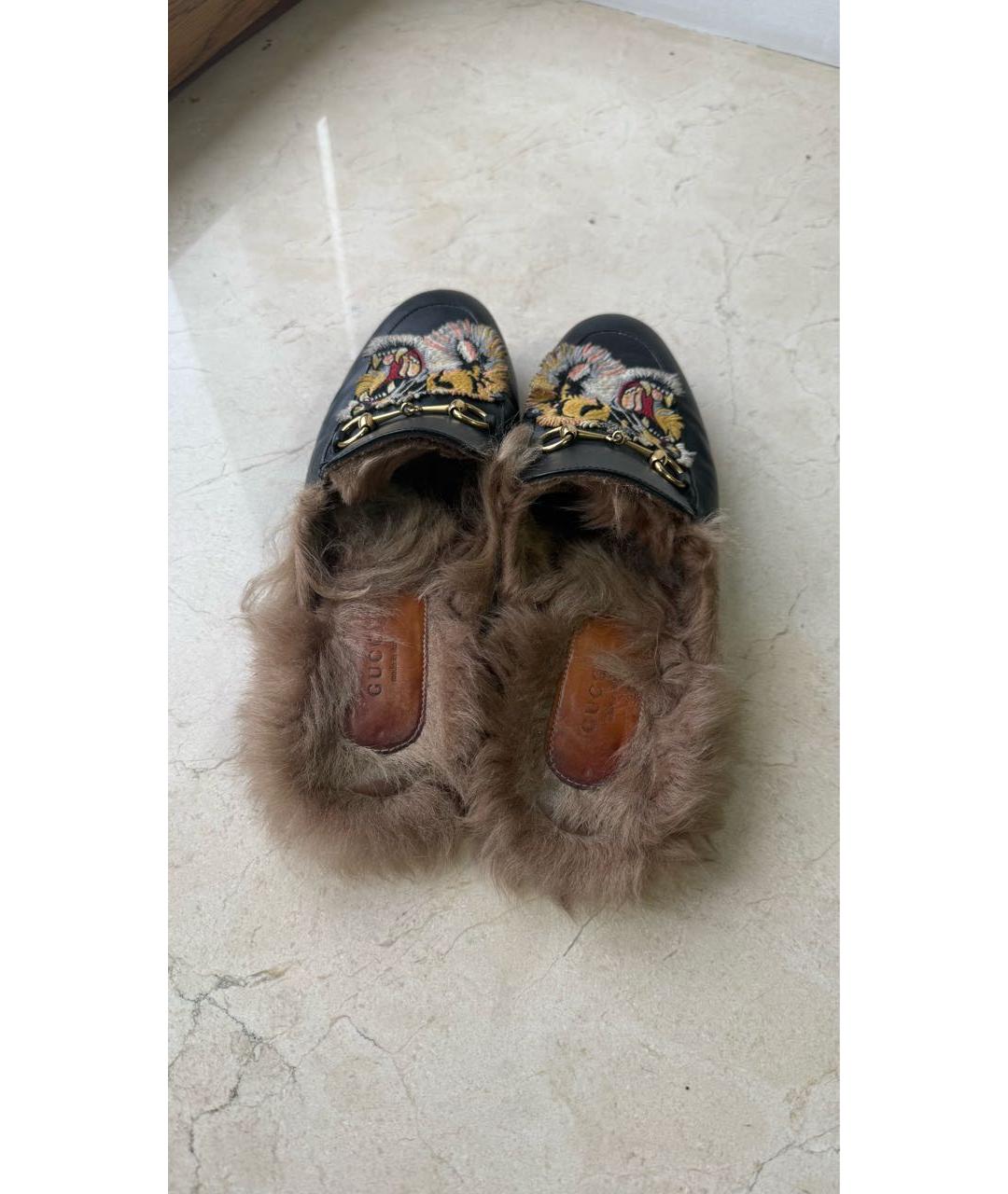GUCCI Черные кожаные мюли, фото 8