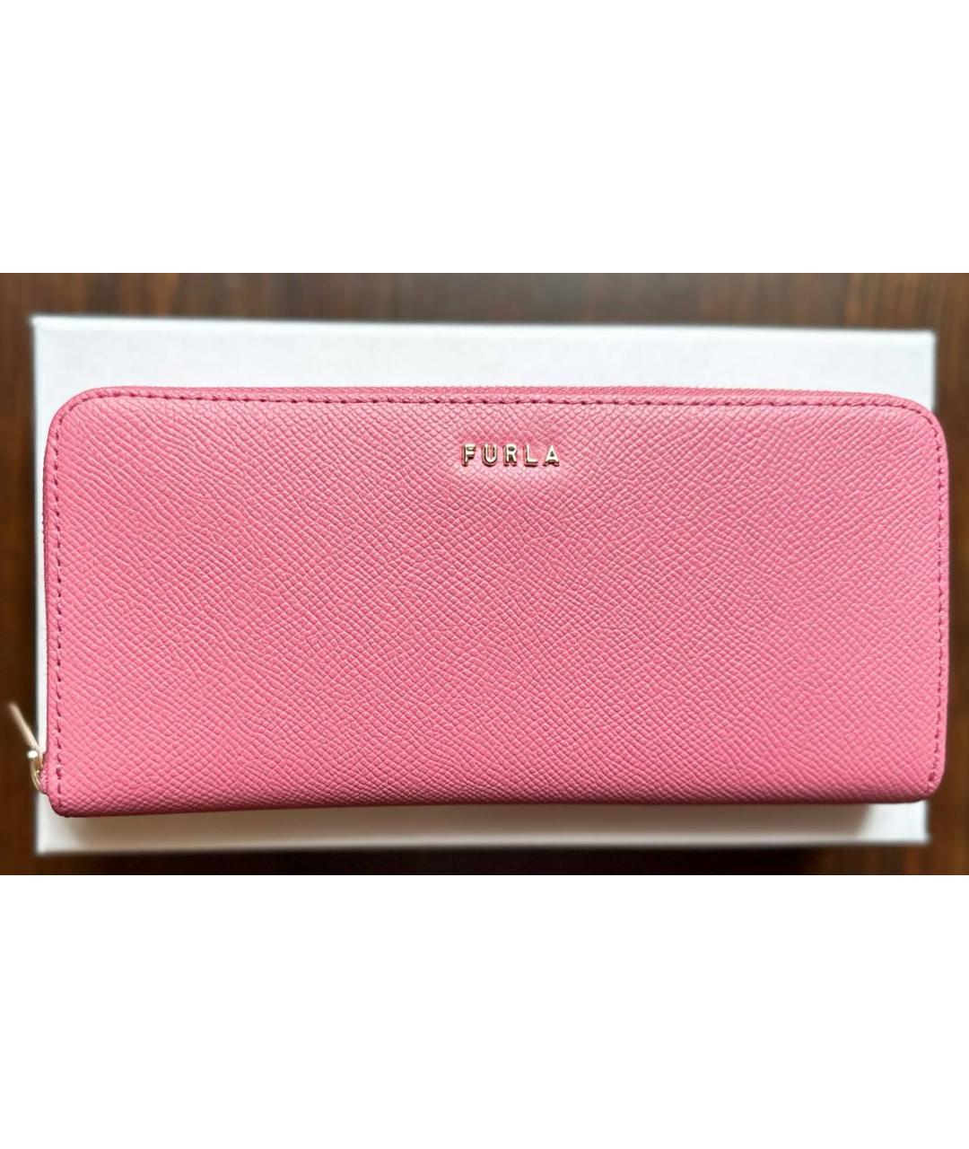 FURLA Розовый кожаный кошелек, фото 6