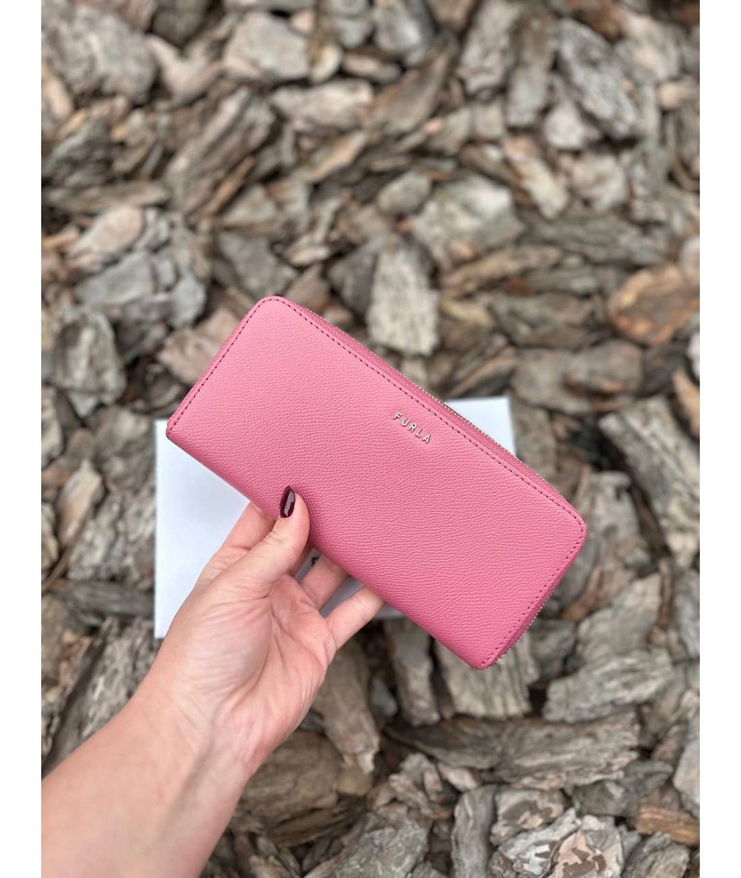 FURLA Розовый кожаный кошелек, фото 2