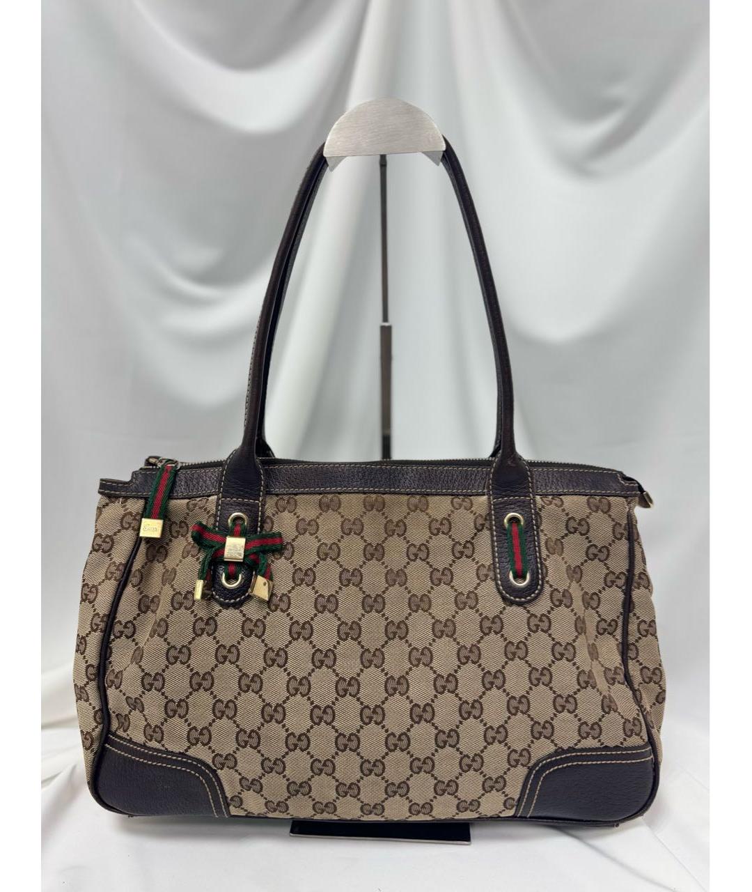 GUCCI Коричневая кожаная сумка тоут, фото 6