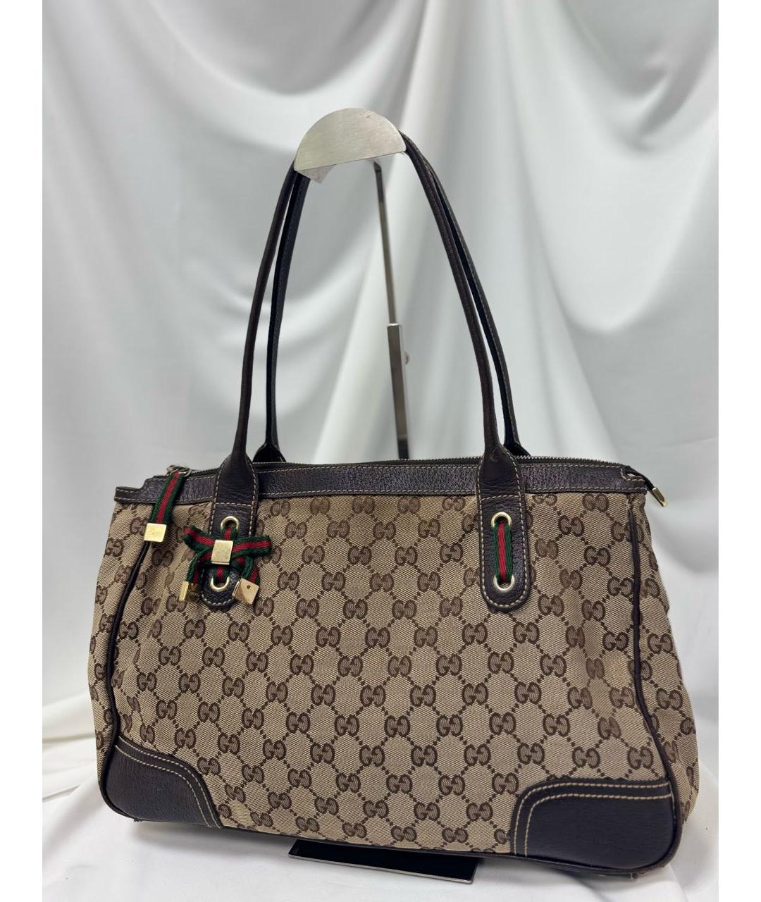 GUCCI Коричневая кожаная сумка тоут, фото 3