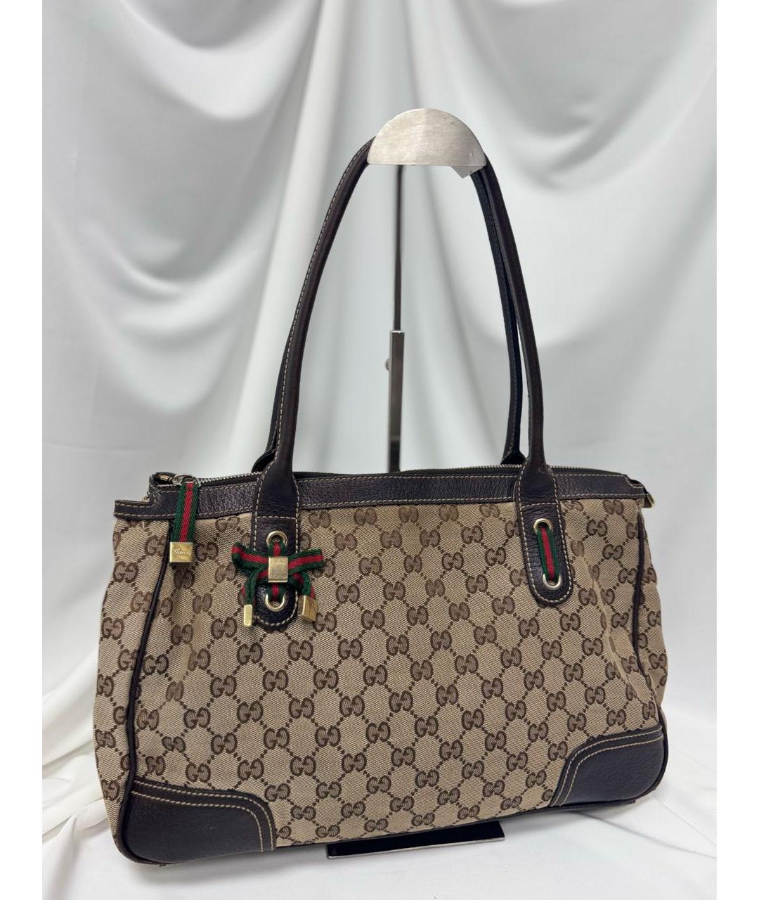 GUCCI Коричневая кожаная сумка тоут, фото 2