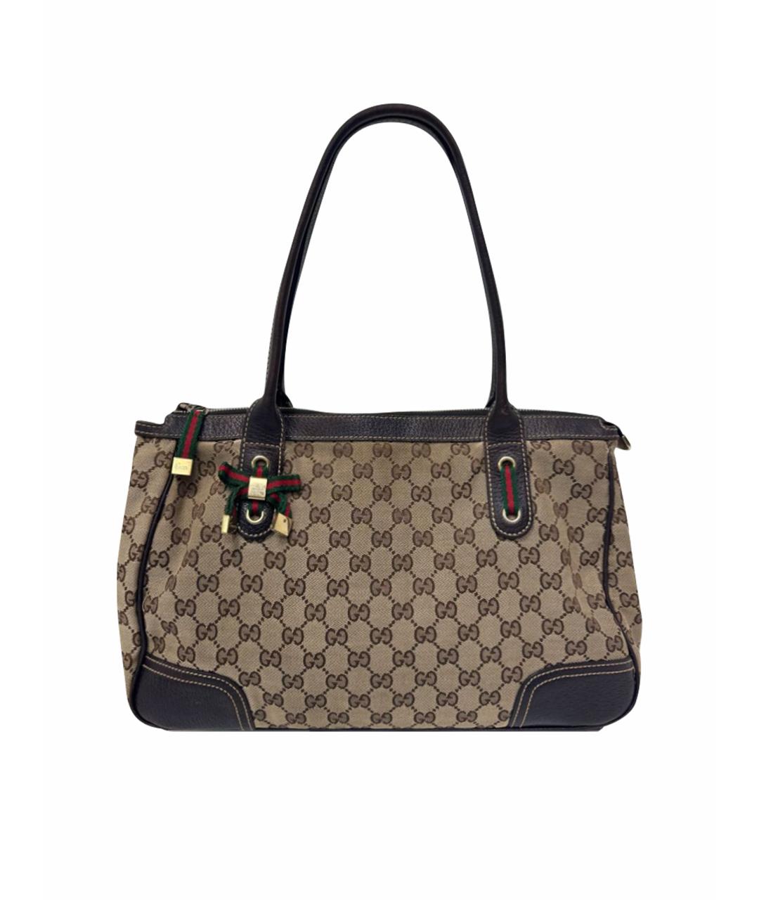GUCCI Коричневая кожаная сумка тоут, фото 1
