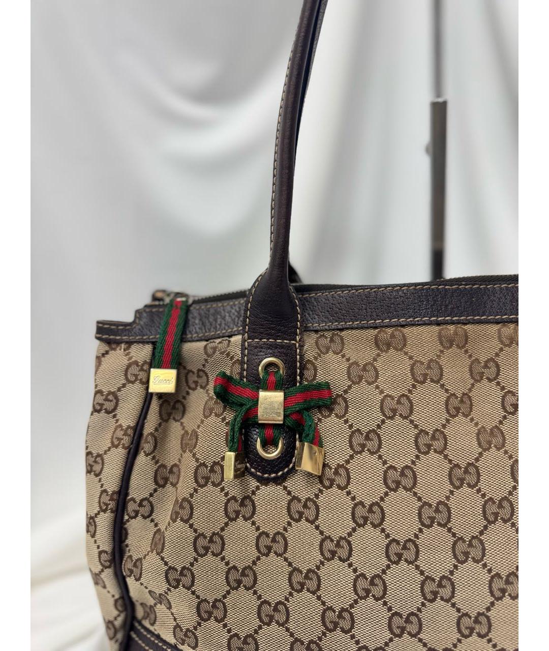 GUCCI Коричневая кожаная сумка тоут, фото 4