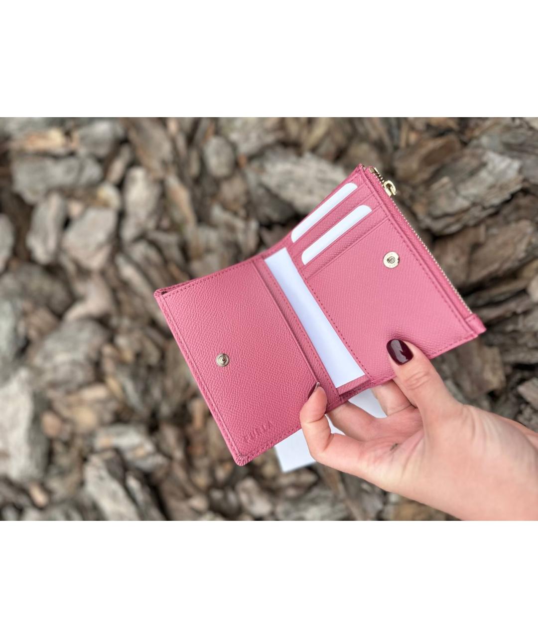 FURLA Розовый кожаный кошелек, фото 4