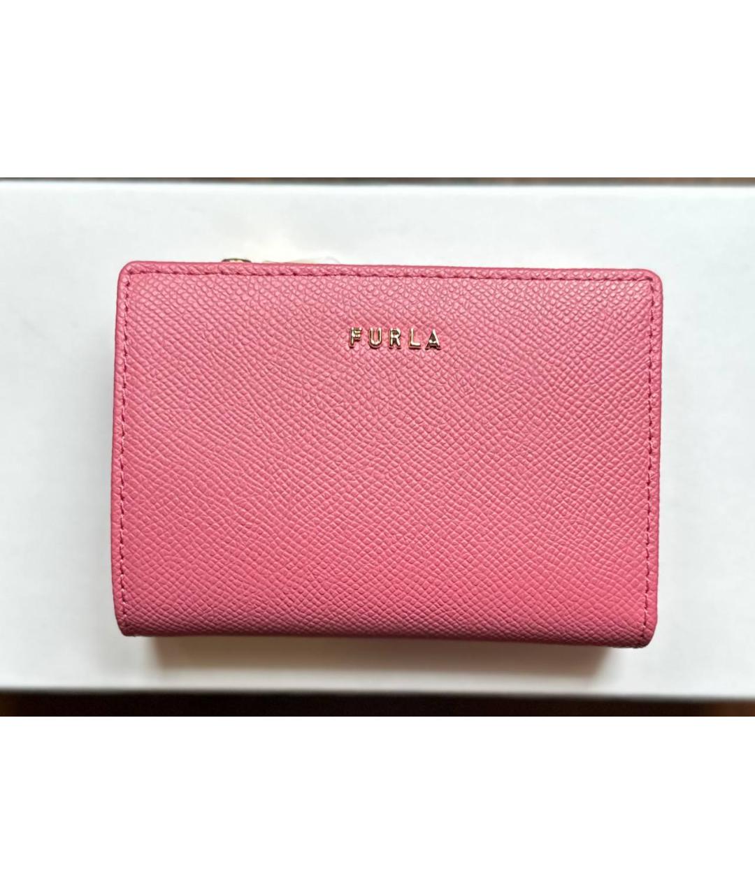FURLA Розовый кожаный кошелек, фото 6