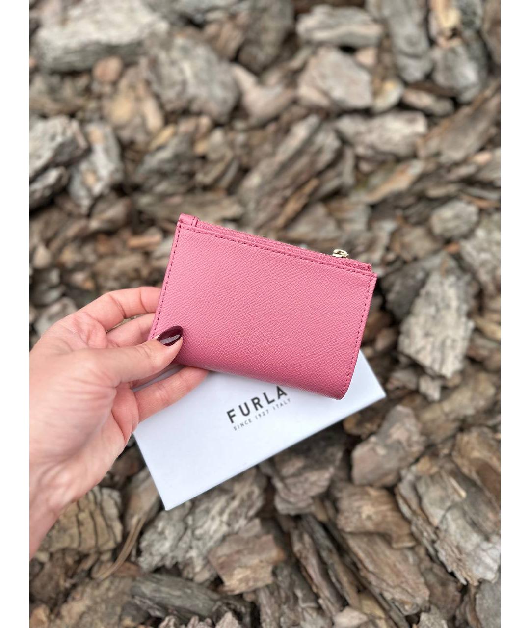 FURLA Розовый кожаный кошелек, фото 3