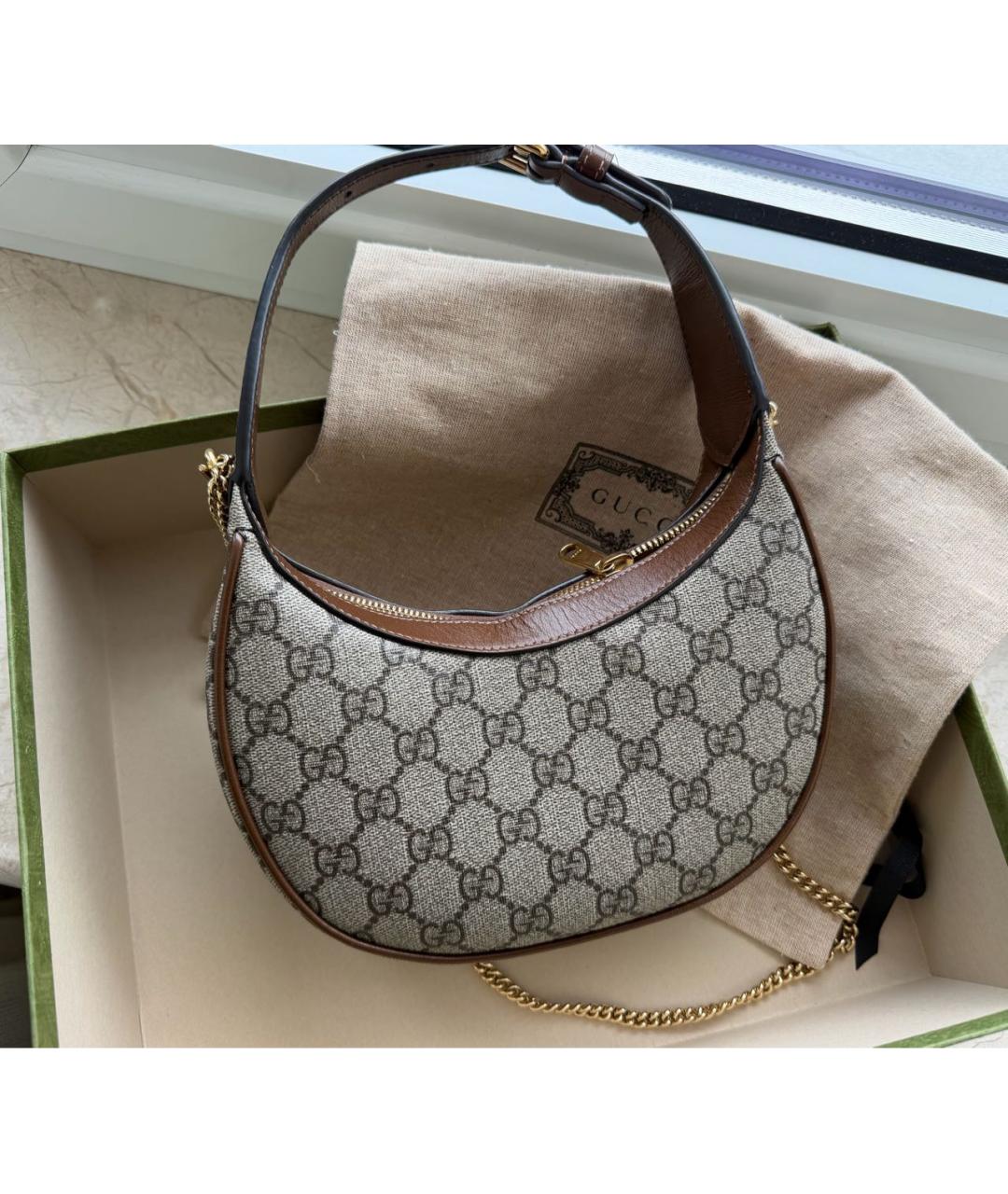 GUCCI Коричневая сумка с короткими ручками, фото 3
