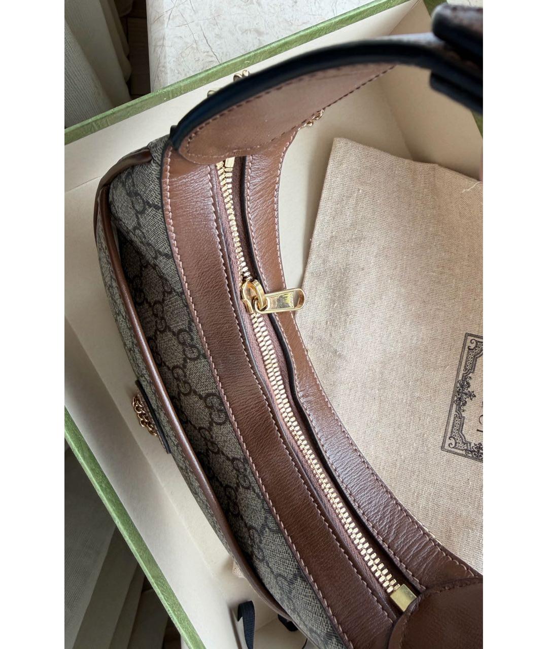 GUCCI Коричневая сумка с короткими ручками, фото 5