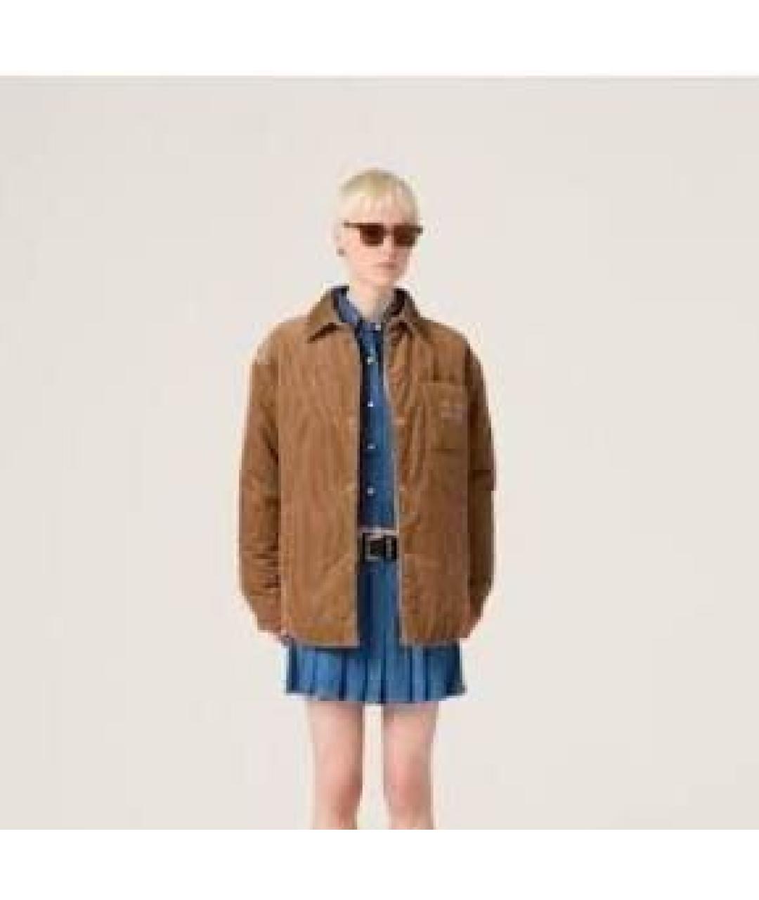 MIU MIU Коричневая велюровая куртка, фото 4