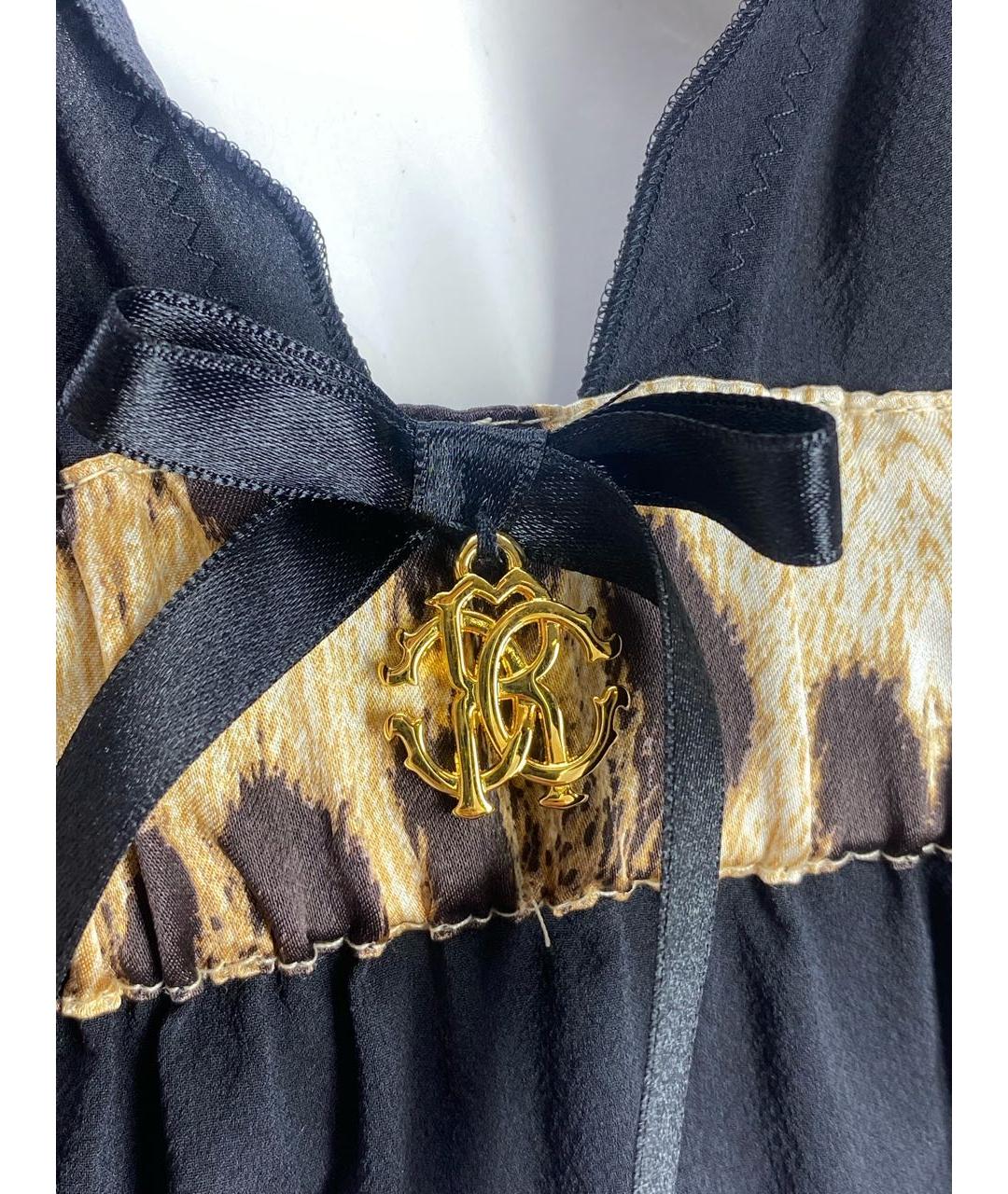 ROBERTO CAVALLI Черная шелковая майка, фото 4
