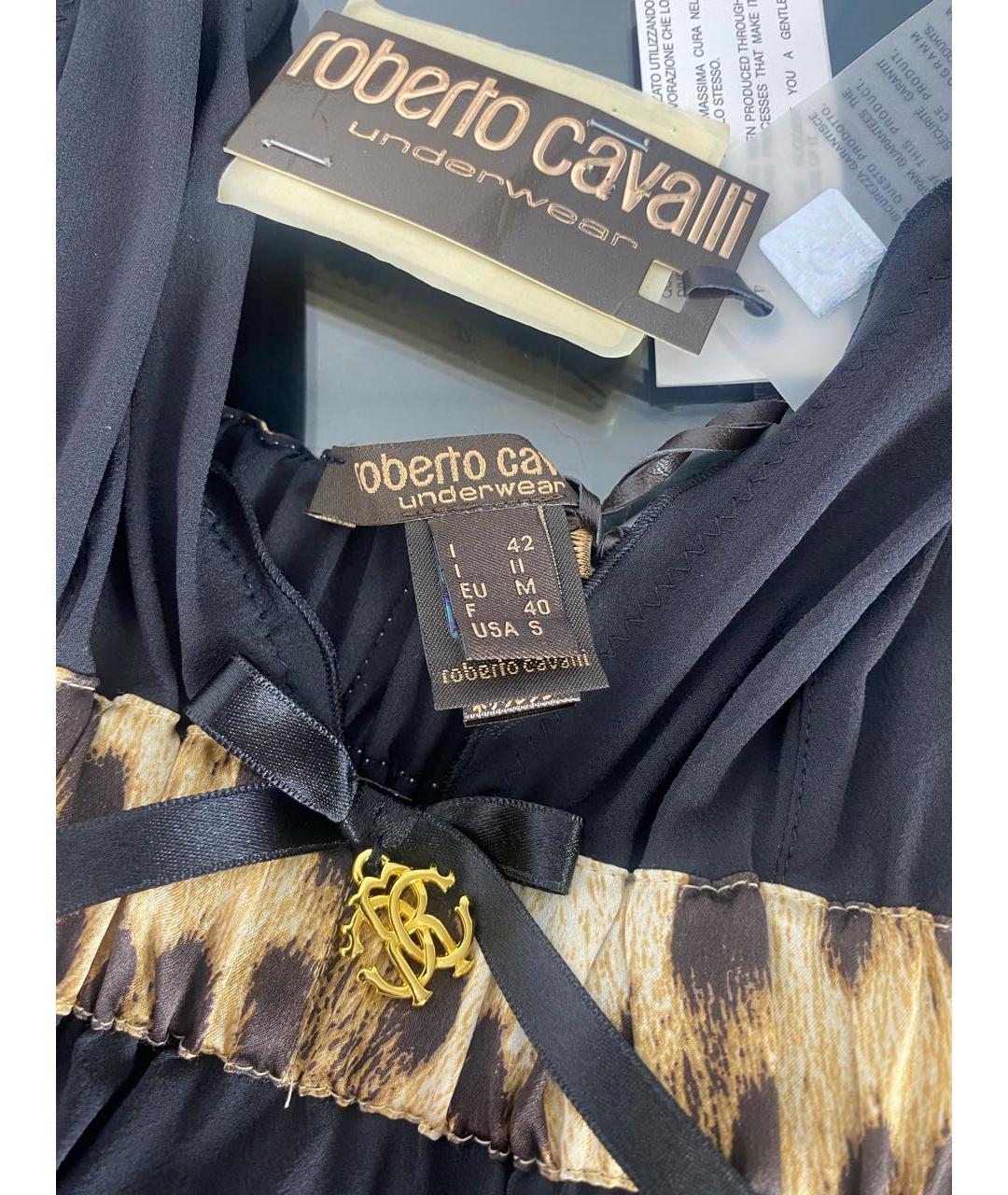 ROBERTO CAVALLI Черная шелковая майка, фото 3
