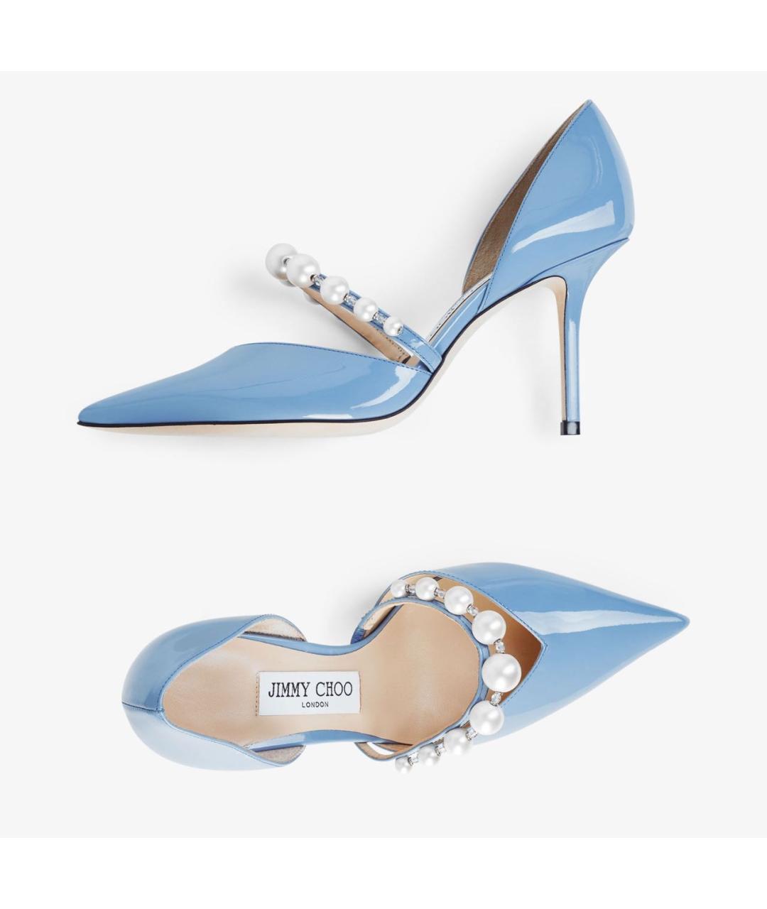 JIMMY CHOO Голубые кожаные туфли, фото 6