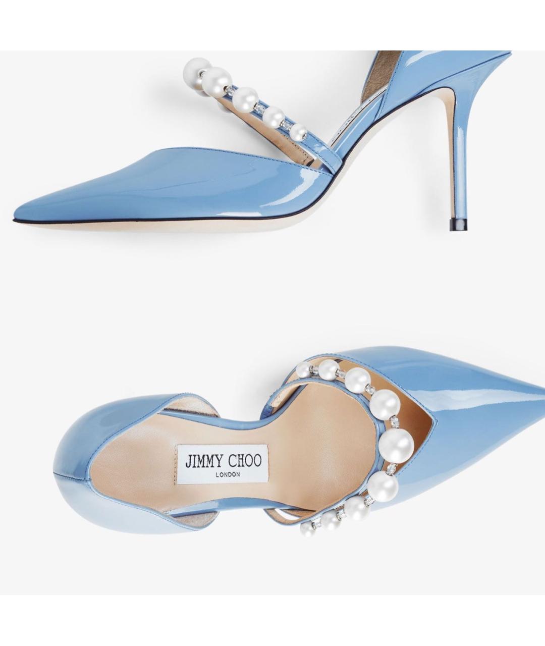 JIMMY CHOO Голубые кожаные туфли, фото 3