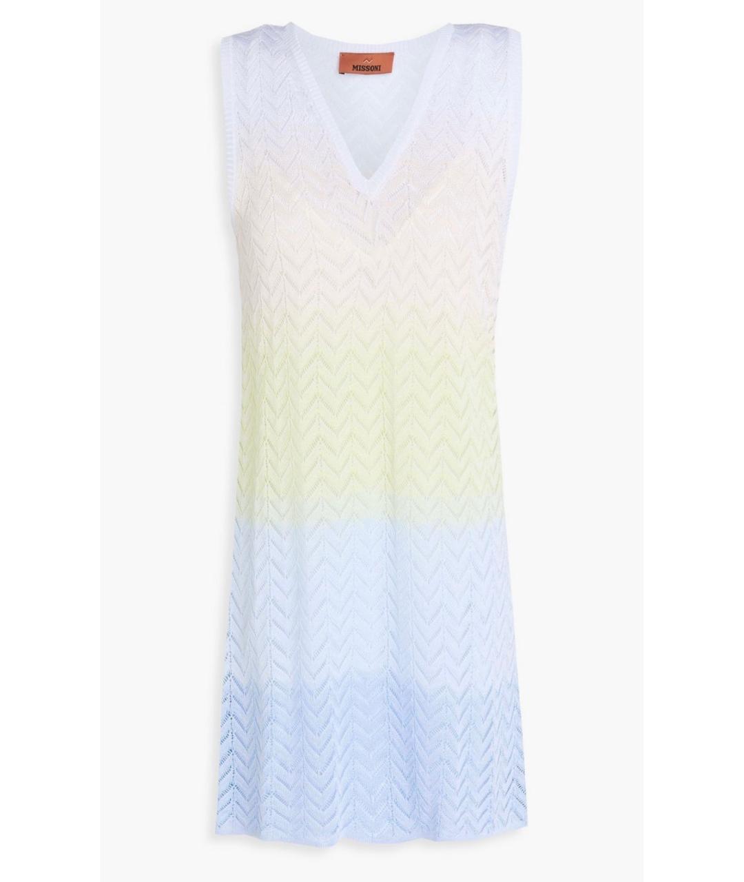 MISSONI Голубое вискозное повседневное платье, фото 4