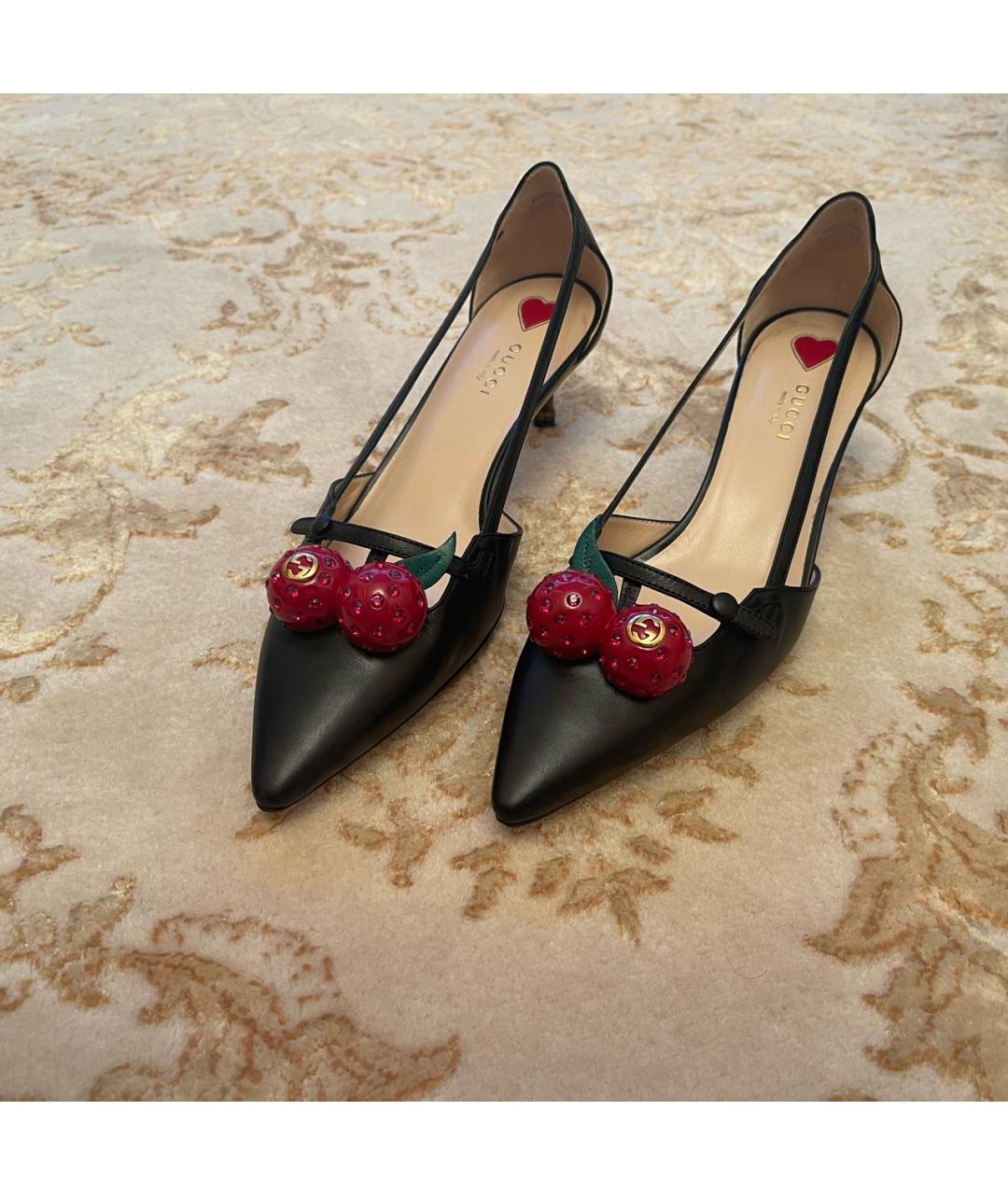 GUCCI Черные кожаные туфли, фото 6