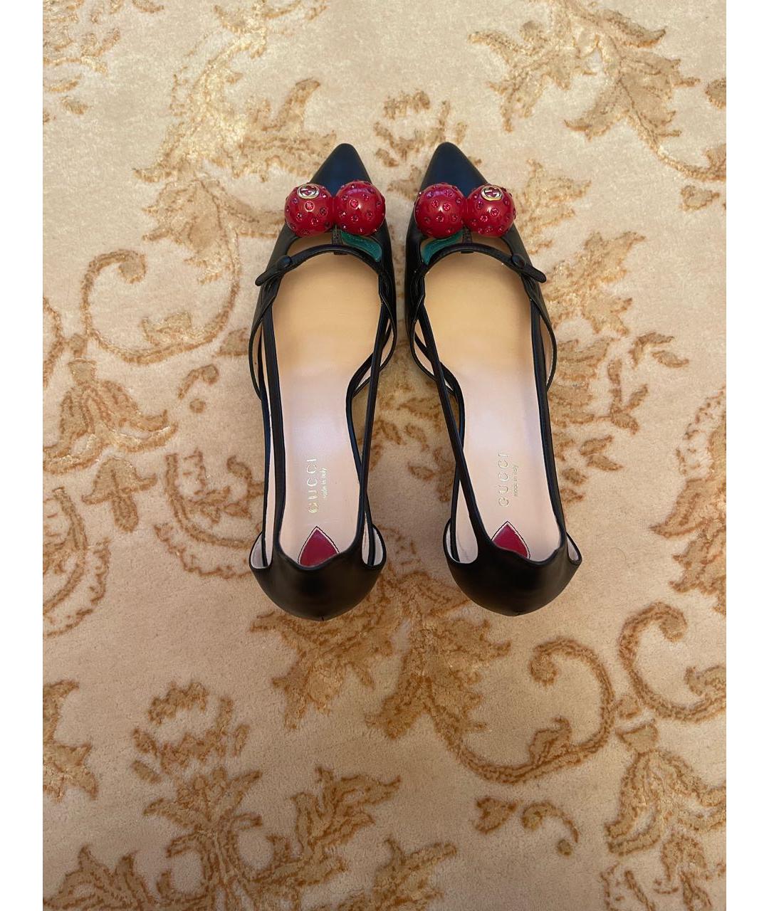 GUCCI Черные кожаные туфли, фото 2