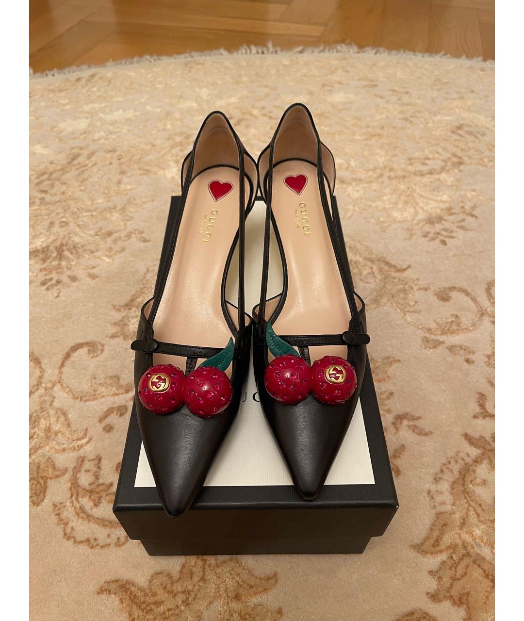 GUCCI Черные кожаные туфли, фото 3
