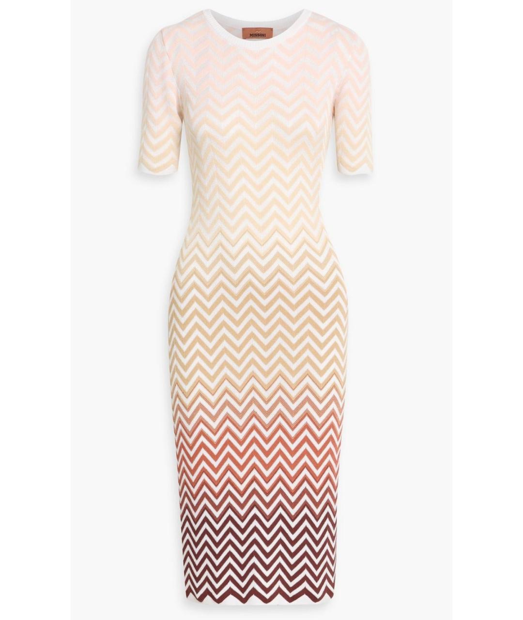 MISSONI Бежевое хлопковое повседневное платье, фото 4