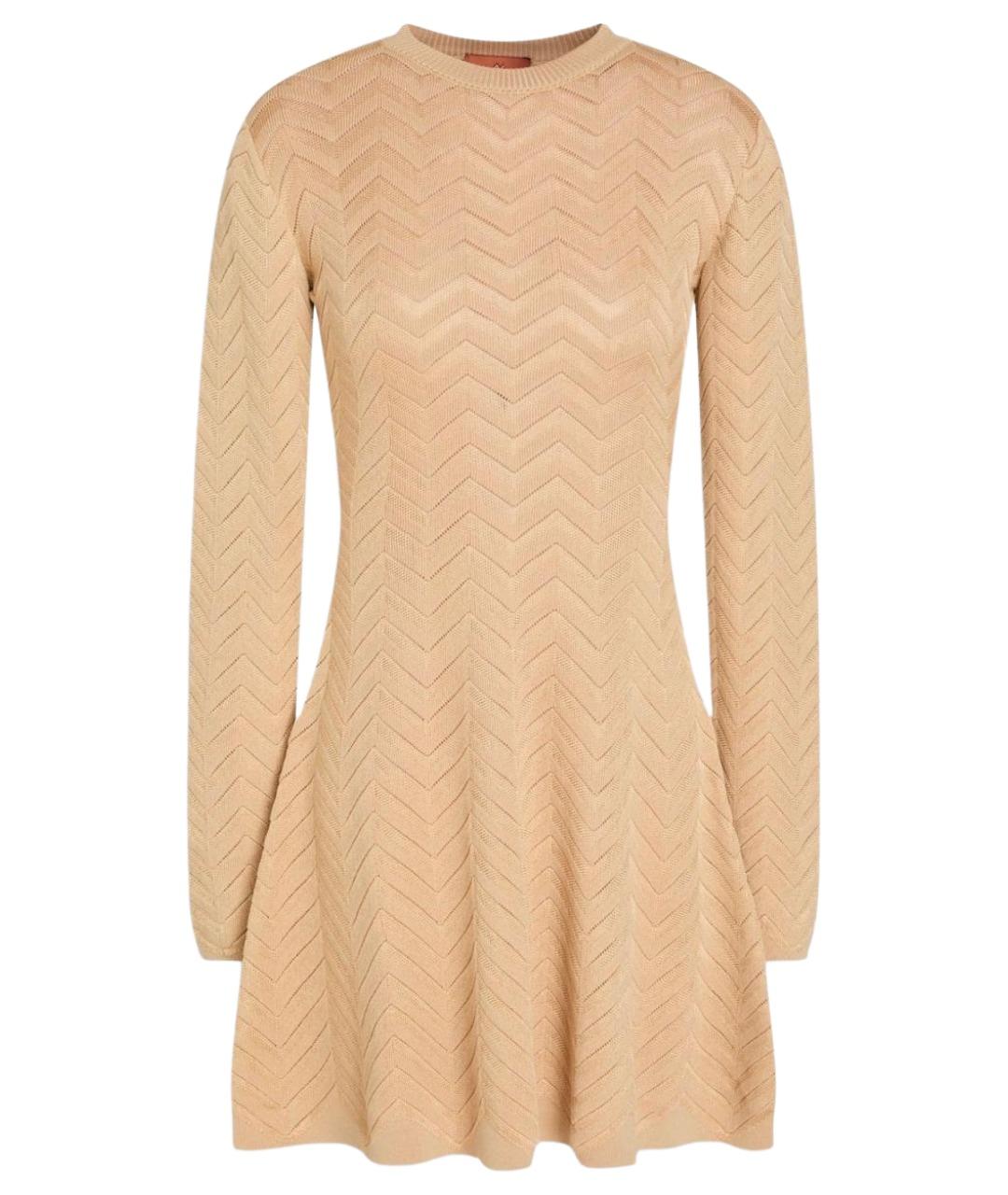 MISSONI Бежевое хлопко-эластановое повседневное платье, фото 1