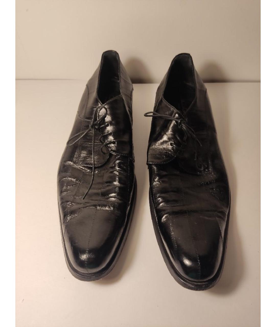 DOLCE&GABBANA Черные кожаные низкие ботинки, фото 2