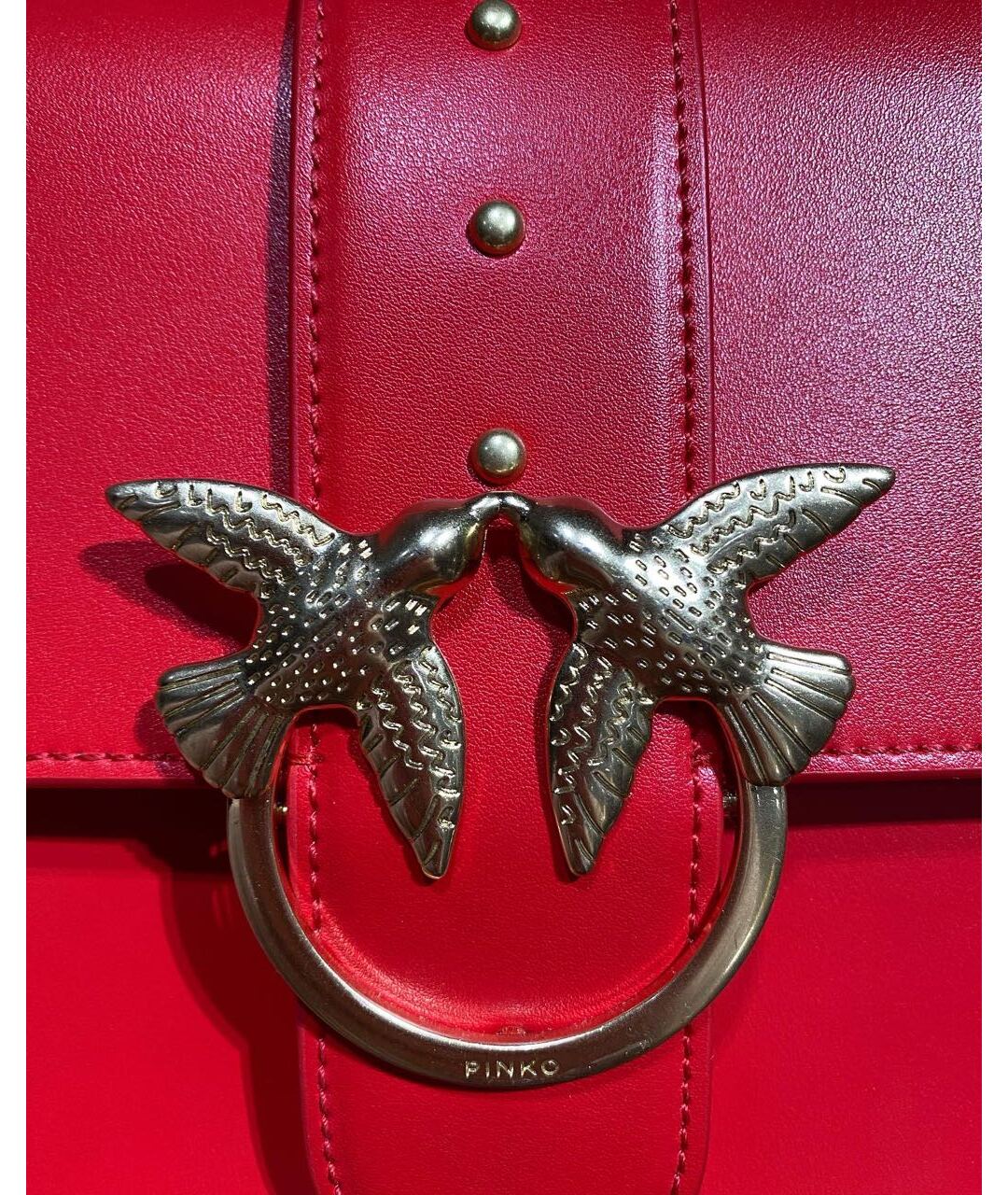 PINKO Красная кожаная сумка тоут, фото 6