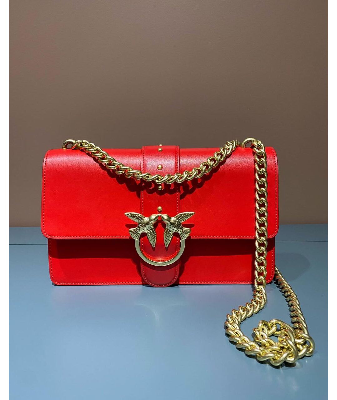 PINKO Красная кожаная сумка тоут, фото 8