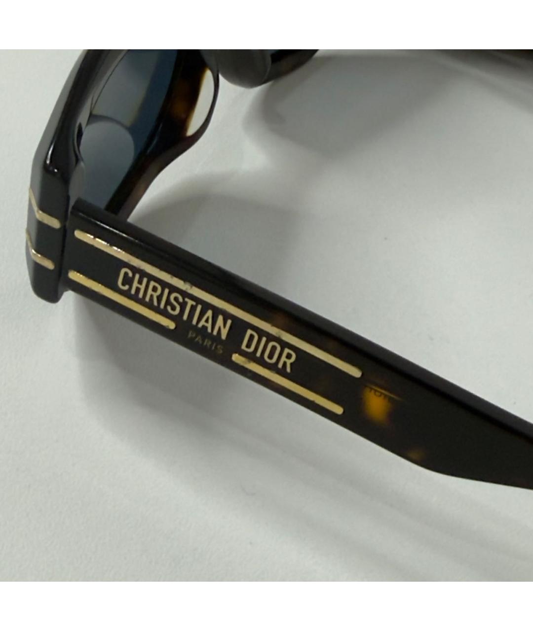 CHRISTIAN DIOR Коричневые пластиковые солнцезащитные очки, фото 5