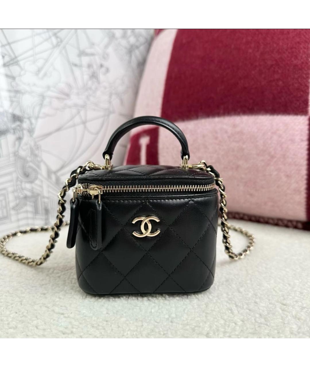 CHANEL Черная кожаная сумка через плечо, фото 6