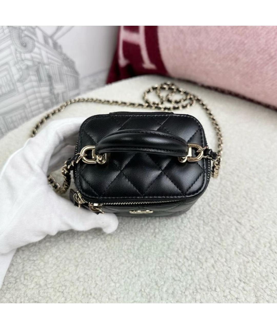 CHANEL Черная кожаная сумка через плечо, фото 4