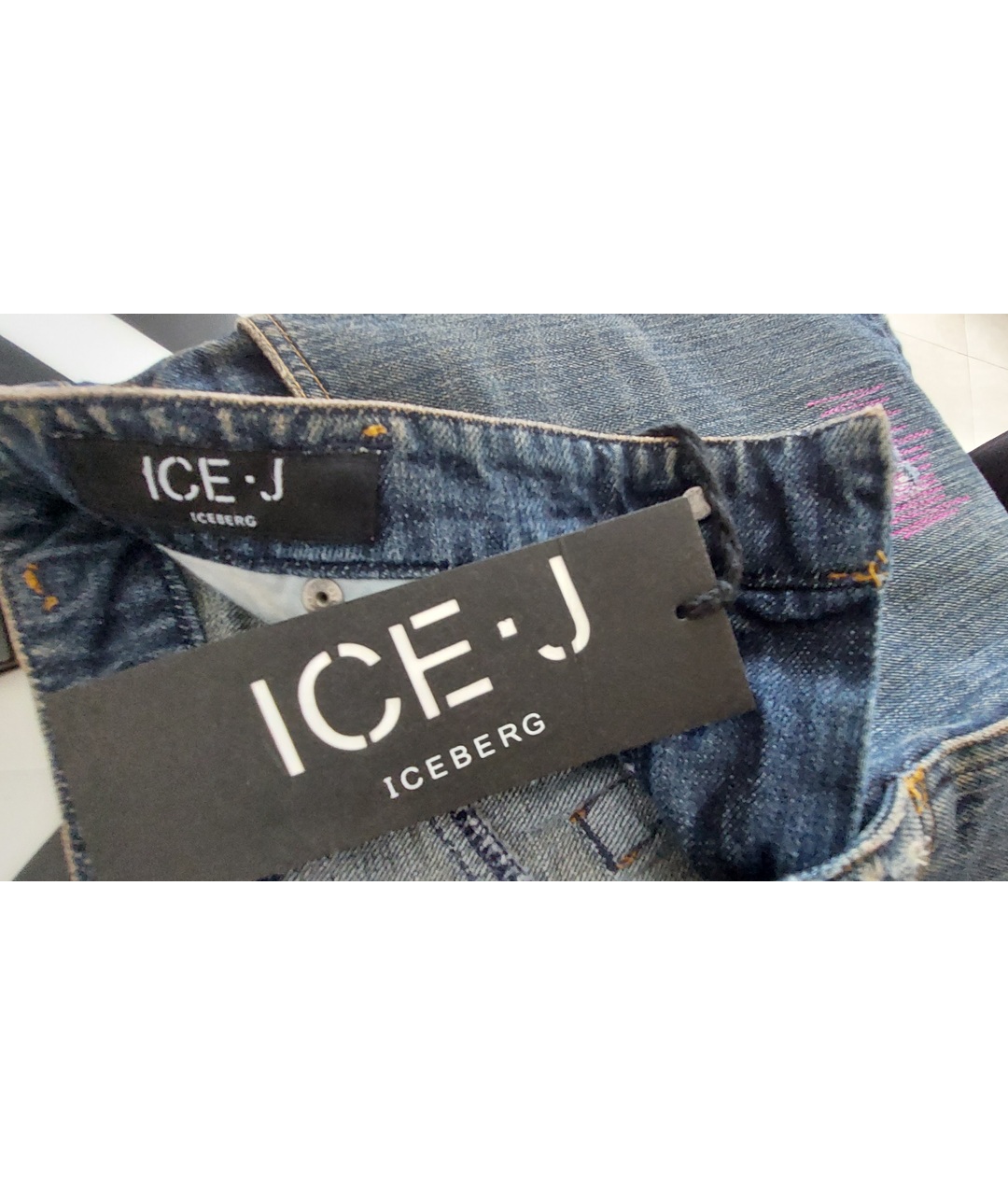 ICEBERG Темно-синяя хлопковая юбка мини, фото 3