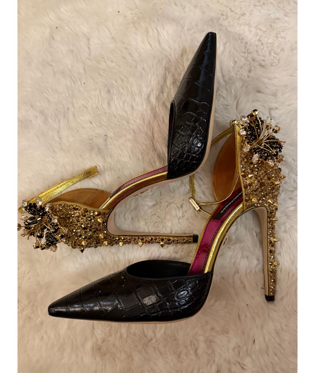 DSQUARED2 Черные кожаные туфли, фото 7