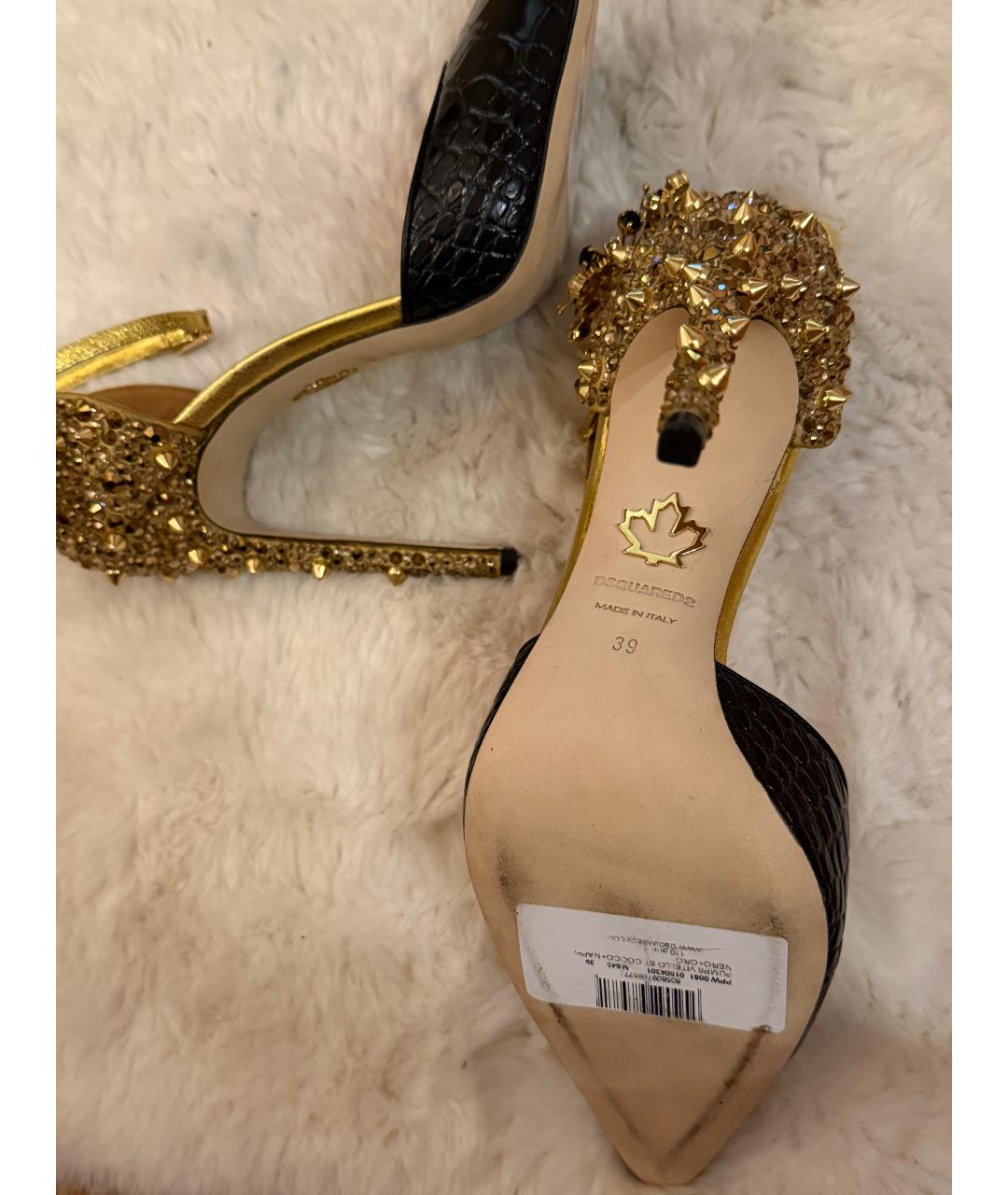 DSQUARED2 Черные кожаные туфли, фото 3