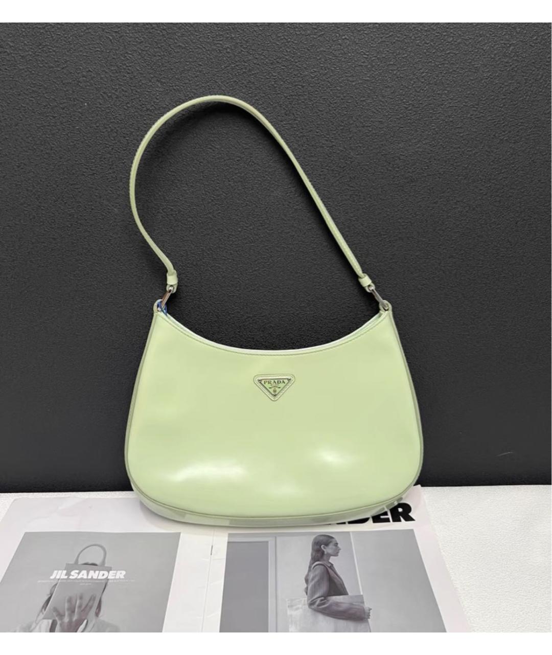 PRADA Салатовая кожаная сумка через плечо, фото 7