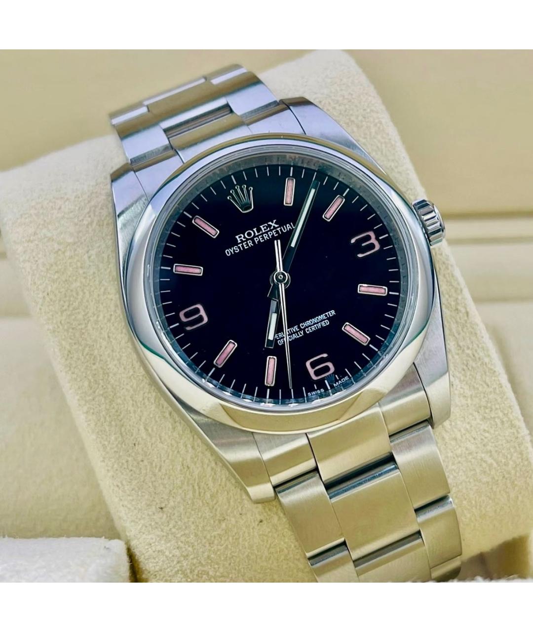 ROLEX Черные металлические часы, фото 6