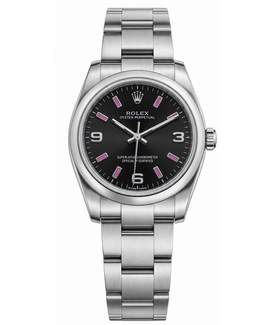 ROLEX Черные металлические часы, фото 1
