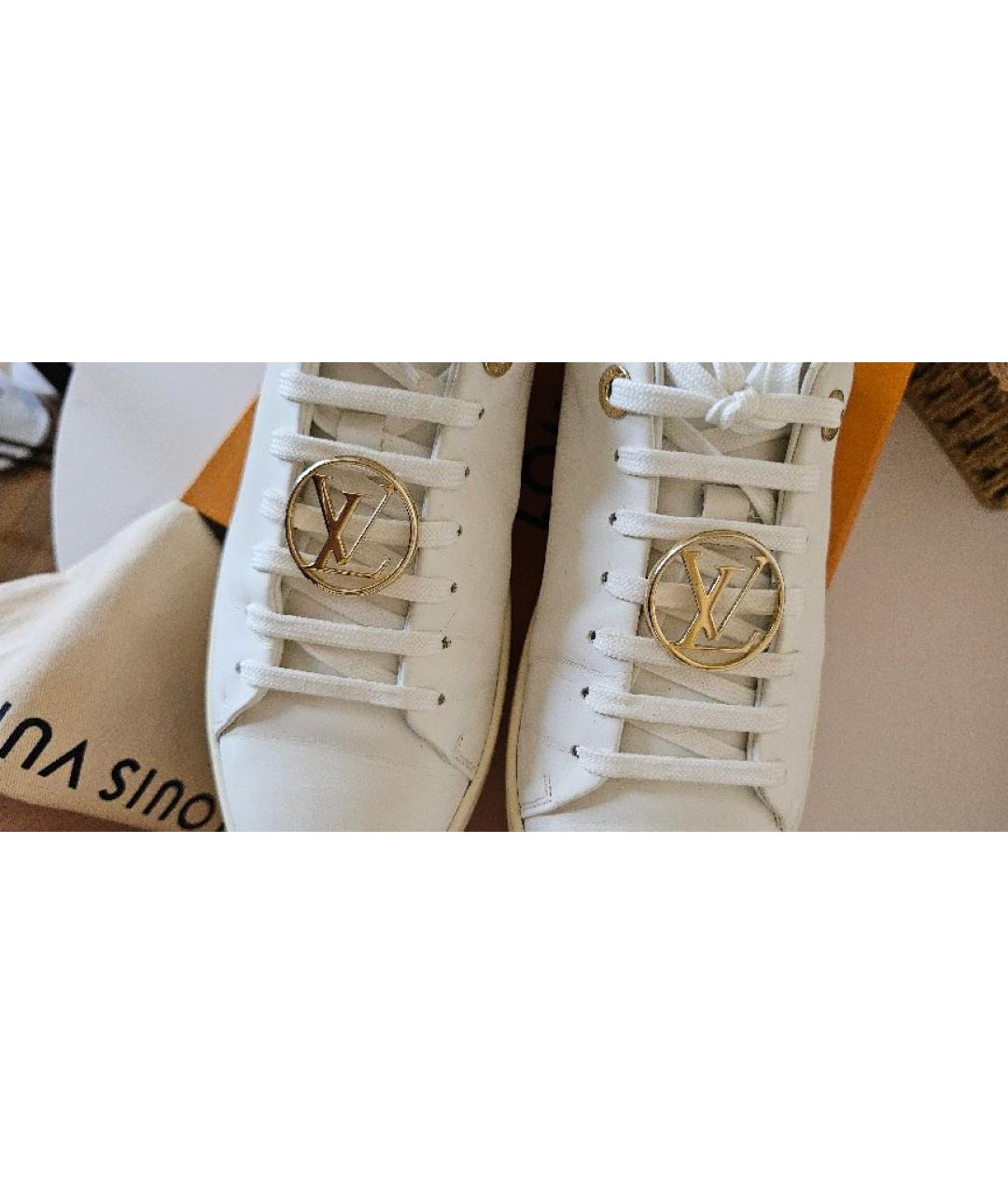 LOUIS VUITTON Белые кожаные кеды, фото 8
