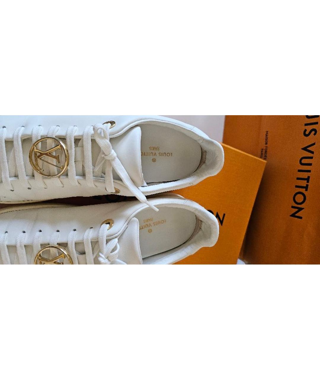 LOUIS VUITTON Белые кожаные кеды, фото 6