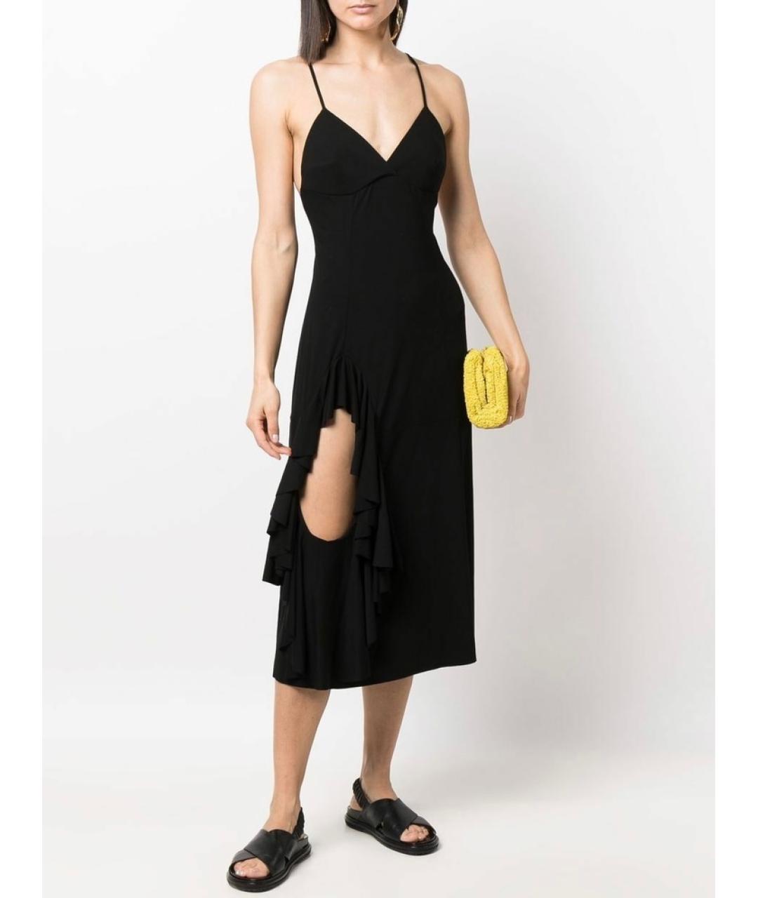 LOEWE Черное вискозное коктейльное платье, фото 2