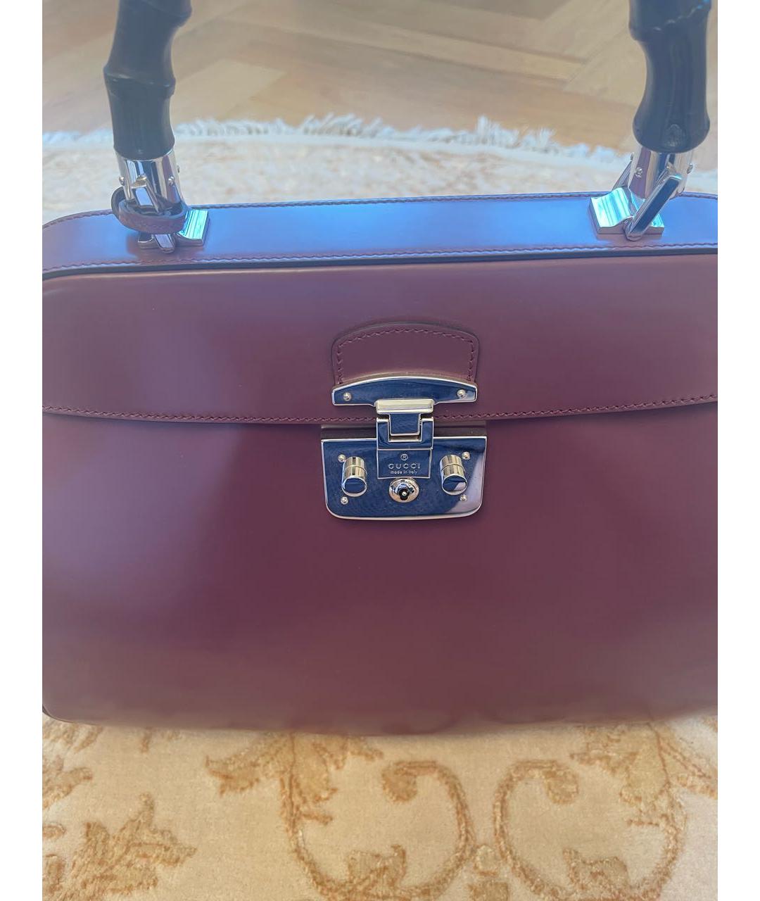 GUCCI Фиолетовая кожаная сумка с короткими ручками, фото 2
